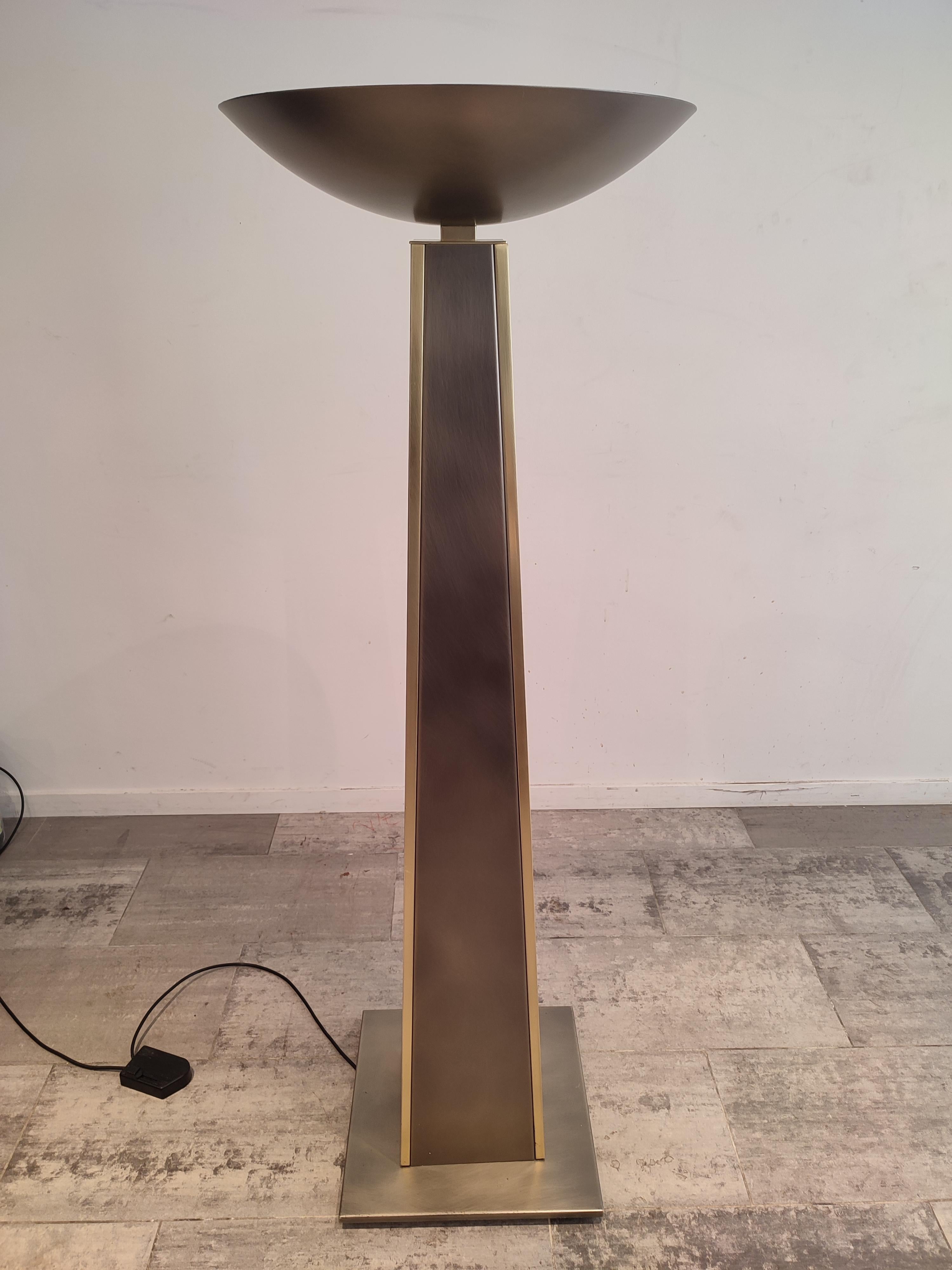Large Torchiere floor lamp from Belgochrom in the style of 