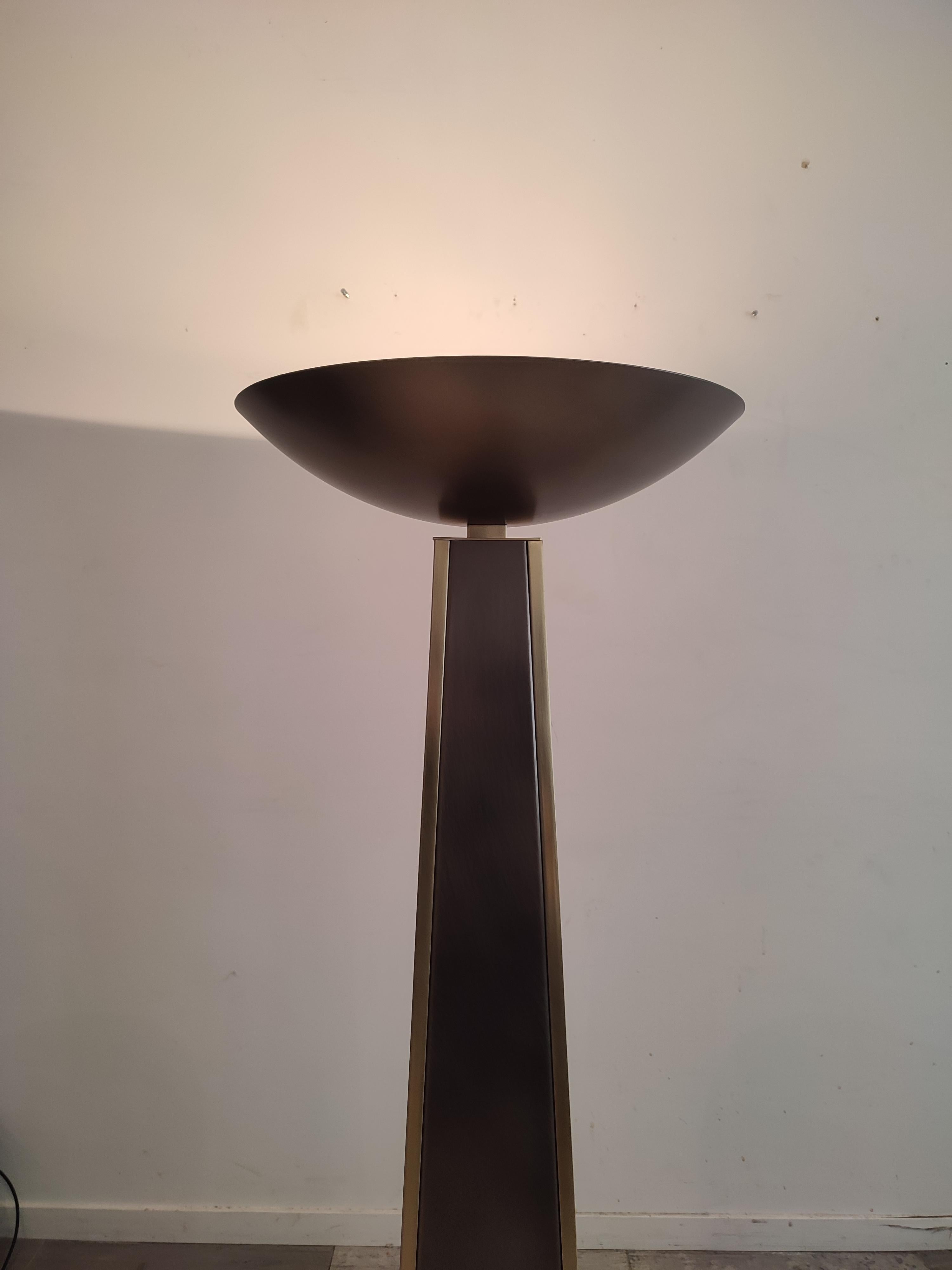 Late 20th Century Large Torchiere Floor Lamp from Belgochrom For Sale