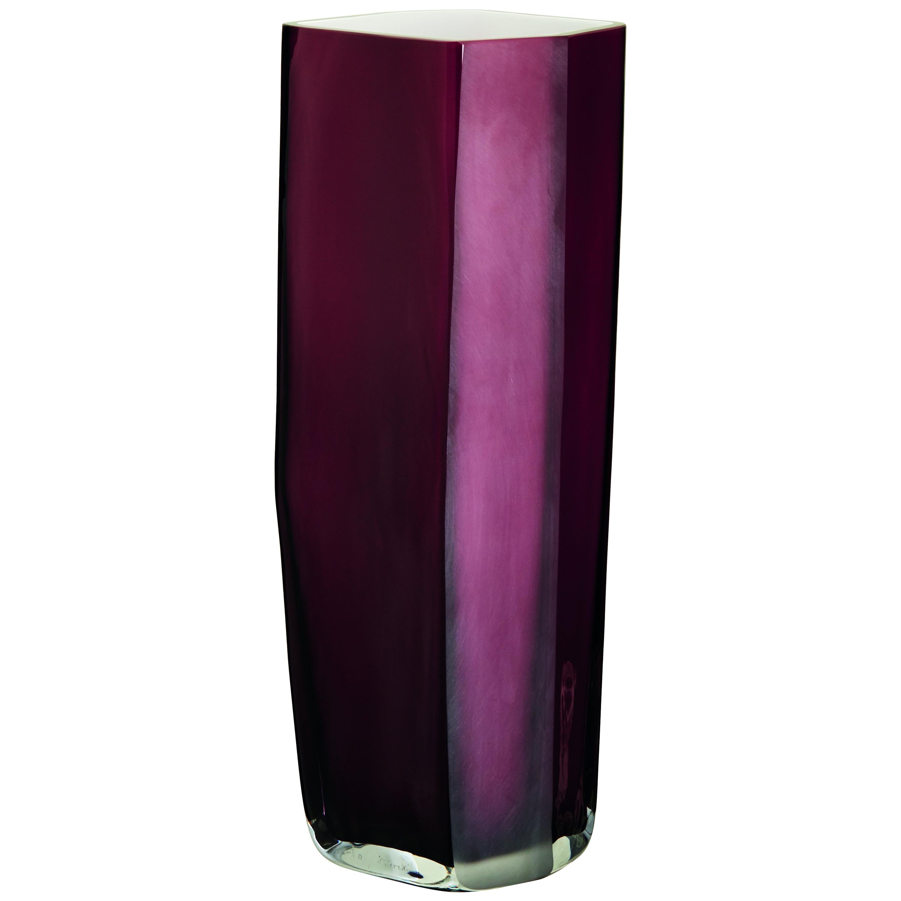 Large Torre Vase in Maroon by Carlo Moretti For Sale