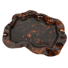 Large Tortoise Centerpiece Tray in Lucite, Mid-Century Modern