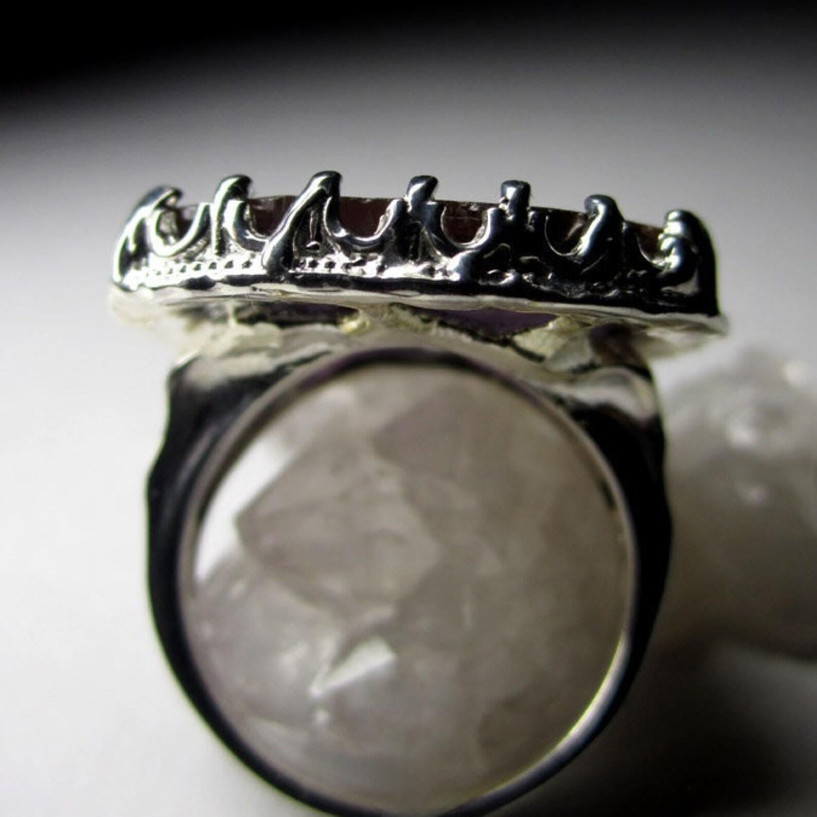 Große Turmalin Silber Ring Pflaume lila Farbe natürlichen Edelstein Gothic Vintage im Zustand „Neu“ in Berlin, DE