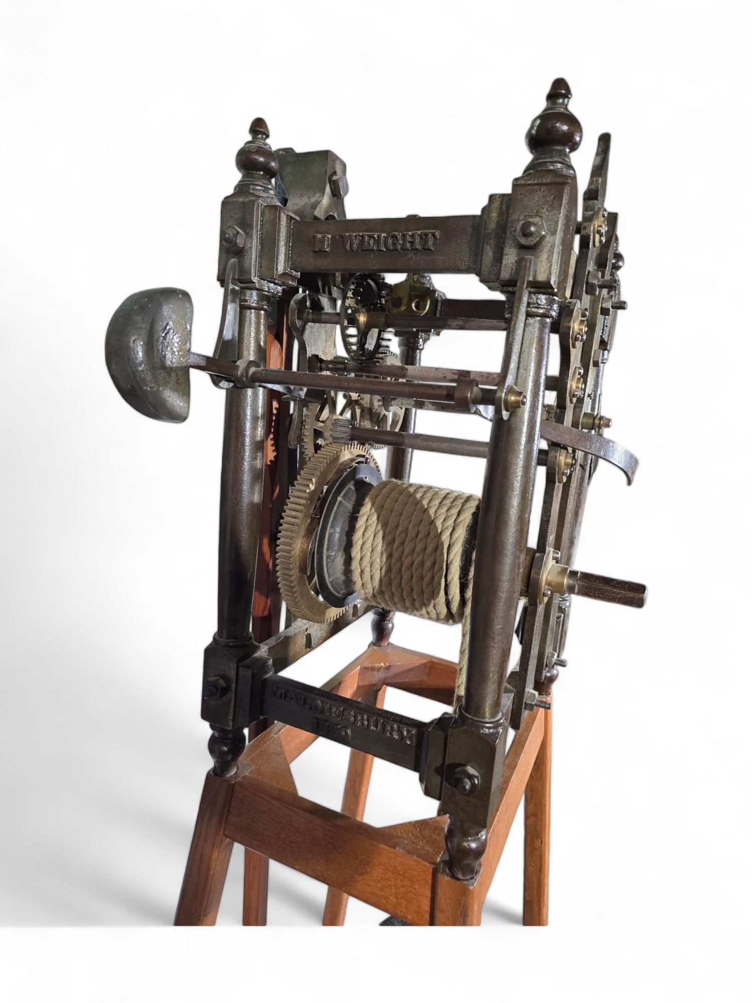 Large Tower Clock by H. Wheight, Malmesbury (1859) – Fully Functional For Sale 9