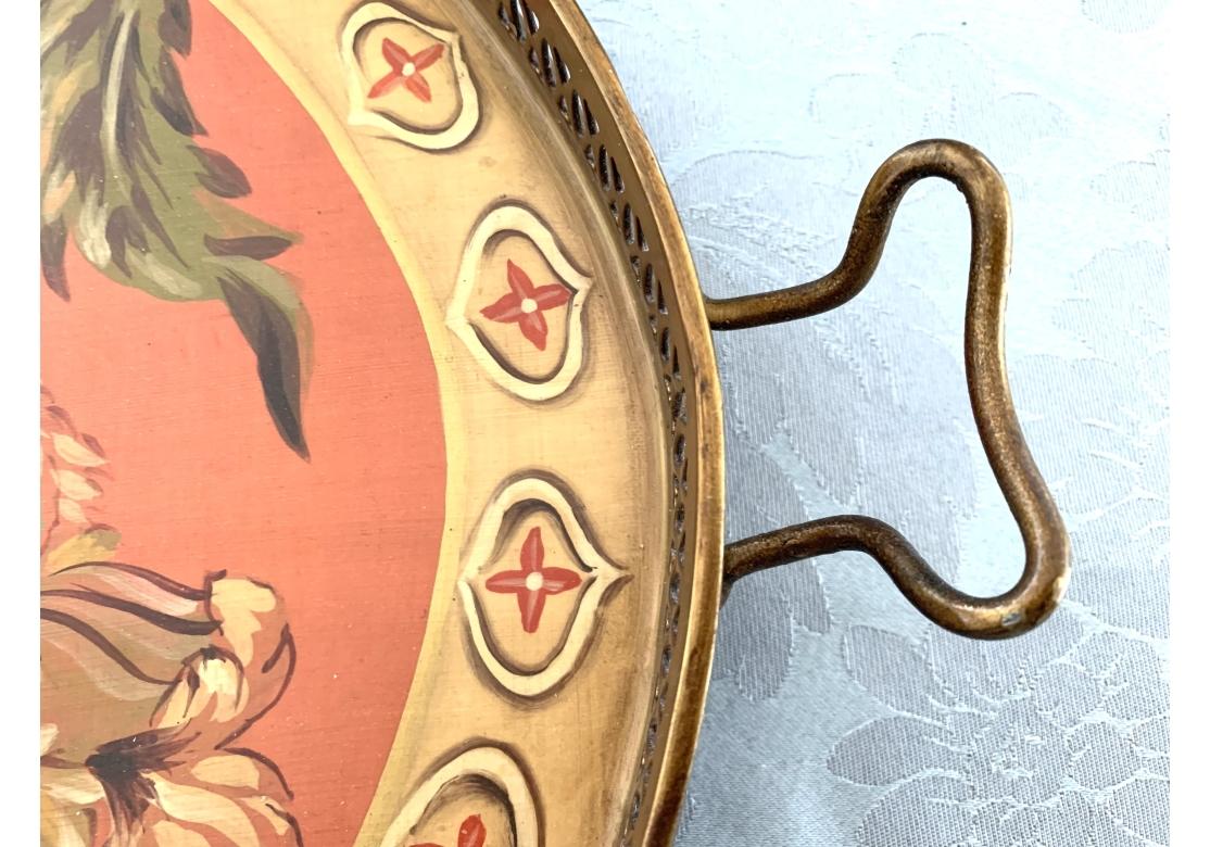 Bandeja ovalada grande Toyo Lillian August Tole grande Chinoiserie en venta
