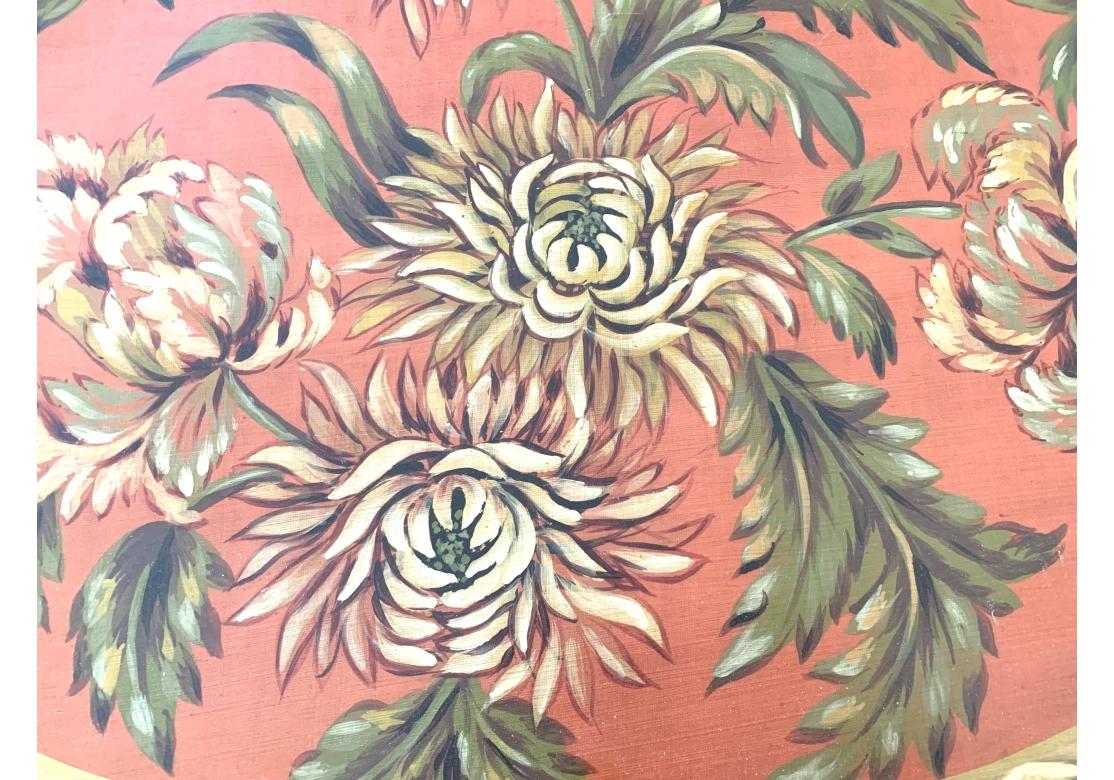 Bandeja ovalada grande Toyo Lillian August Tole grande Pintado a mano en venta
