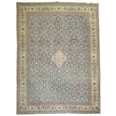 Grand champ traditionnel bleu antique persan de Tabriz