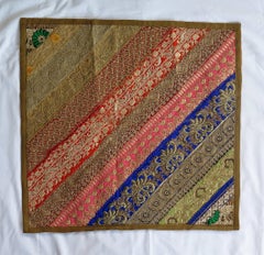 Large Cushion or Pillow cover Traditional Hand-Worked Indian Vintage