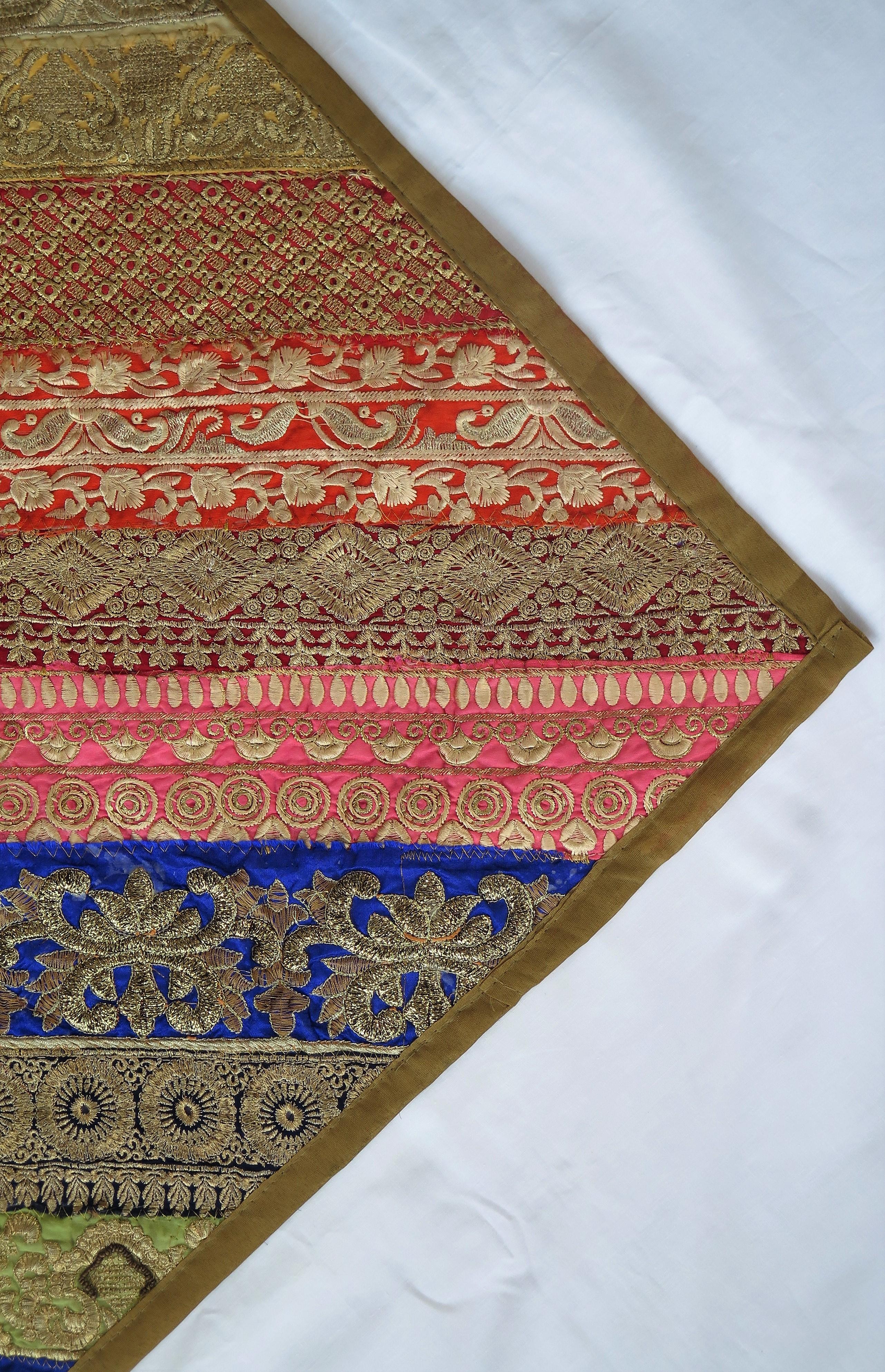 Hand-Crafted Large Cushion or Pillow cover Traditional Hand-Worked Indian Vintage For Sale