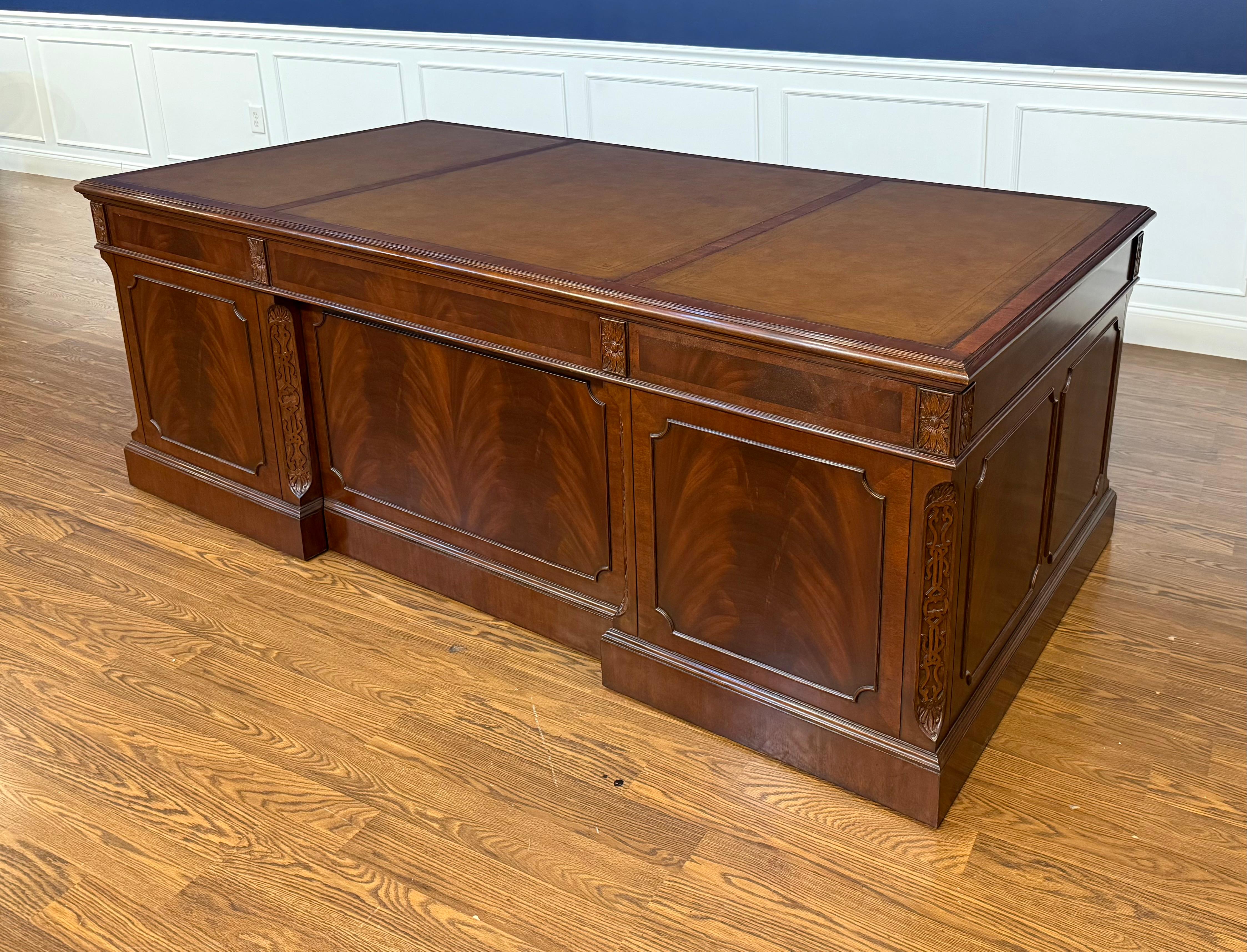 Large Traditional Mahogany 84 Inch Executive Desk by Leighton Hall 5