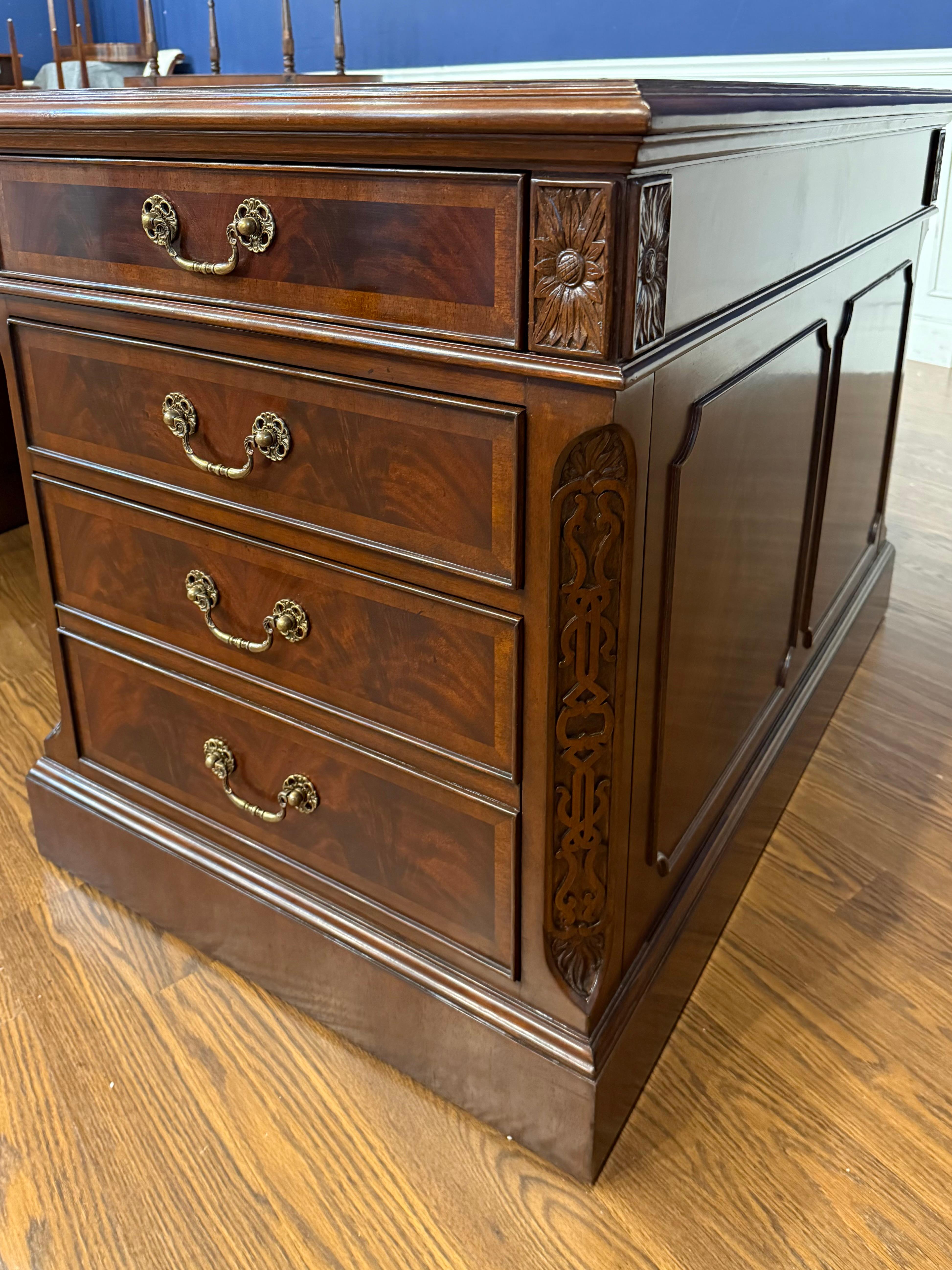 Large Traditional Mahogany 84 Inch Executive Desk by Leighton Hall 8