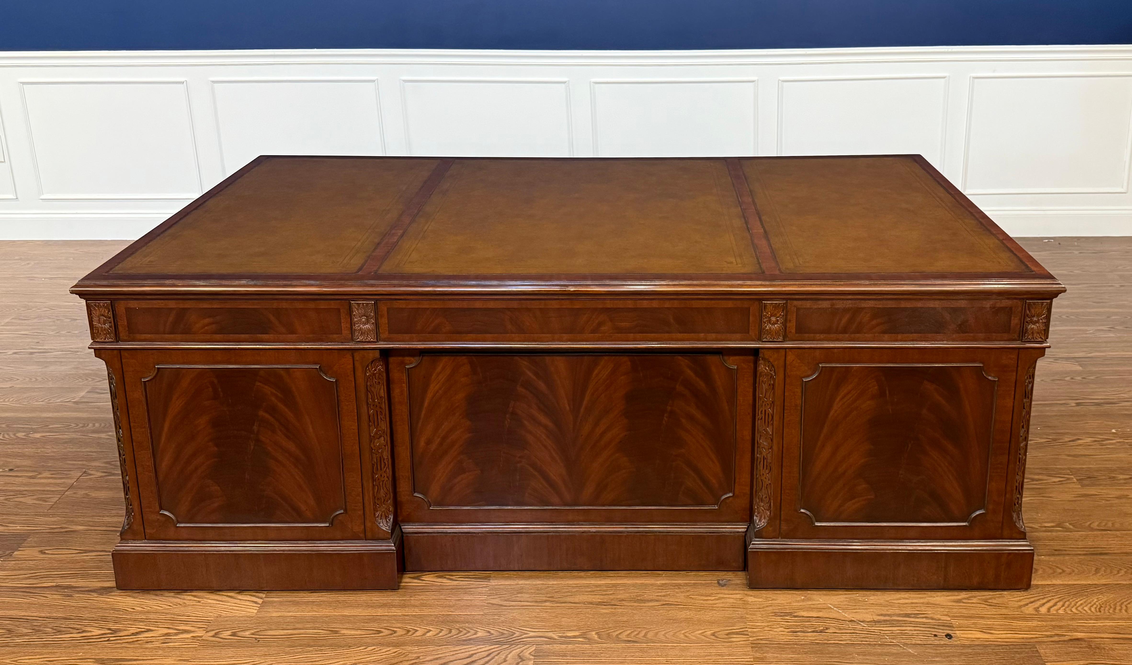 Large Traditional Mahogany 84 Inch Executive Desk by Leighton Hall 2