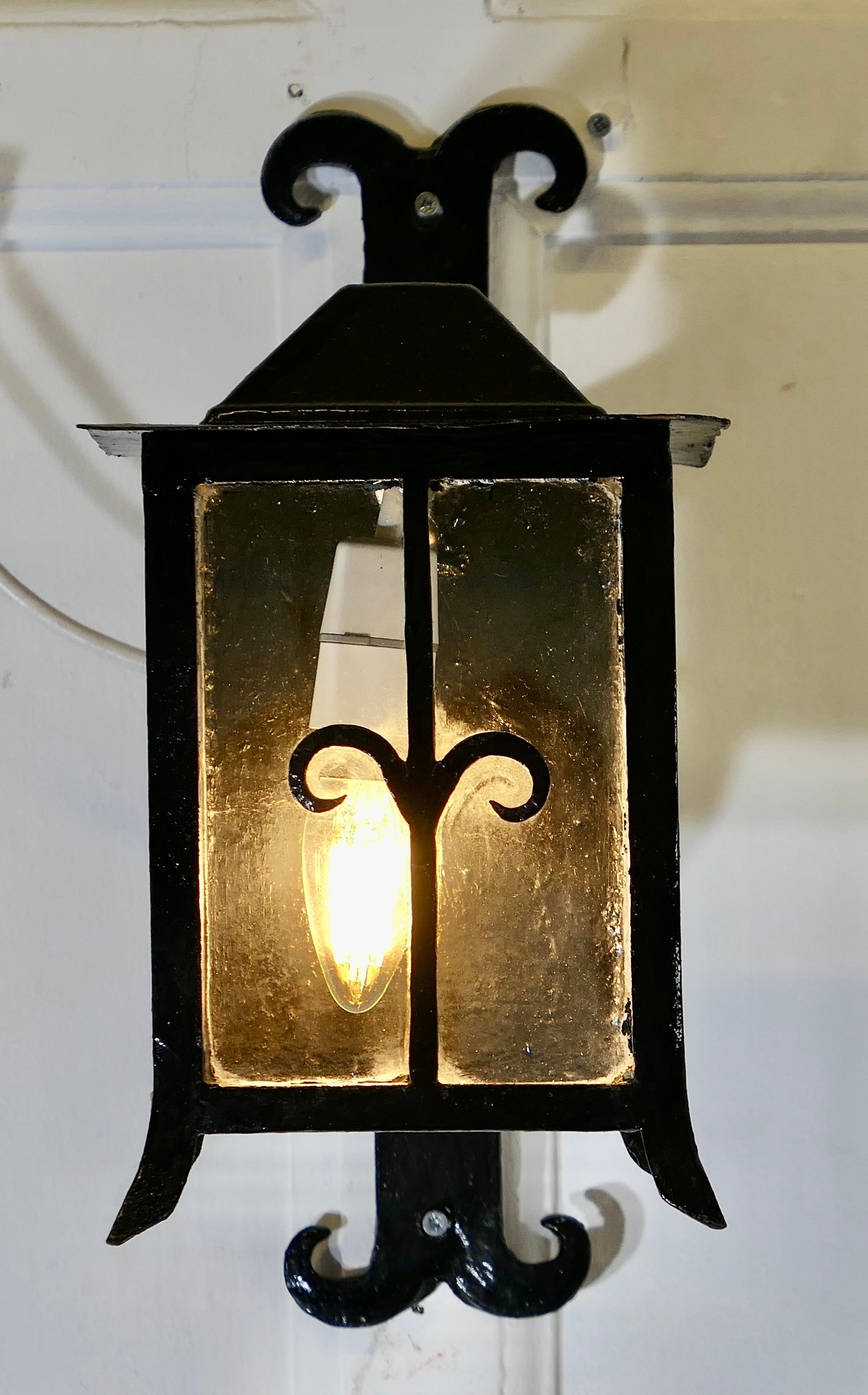 Iron Large Lantern  This is a Large Wall Lantern For Sale