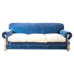 Used Large traditionally made 20th century country house sofa - blue cord