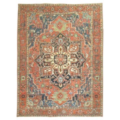 Large Traditonal Antique Persian Heriz Early 20th Century Rug