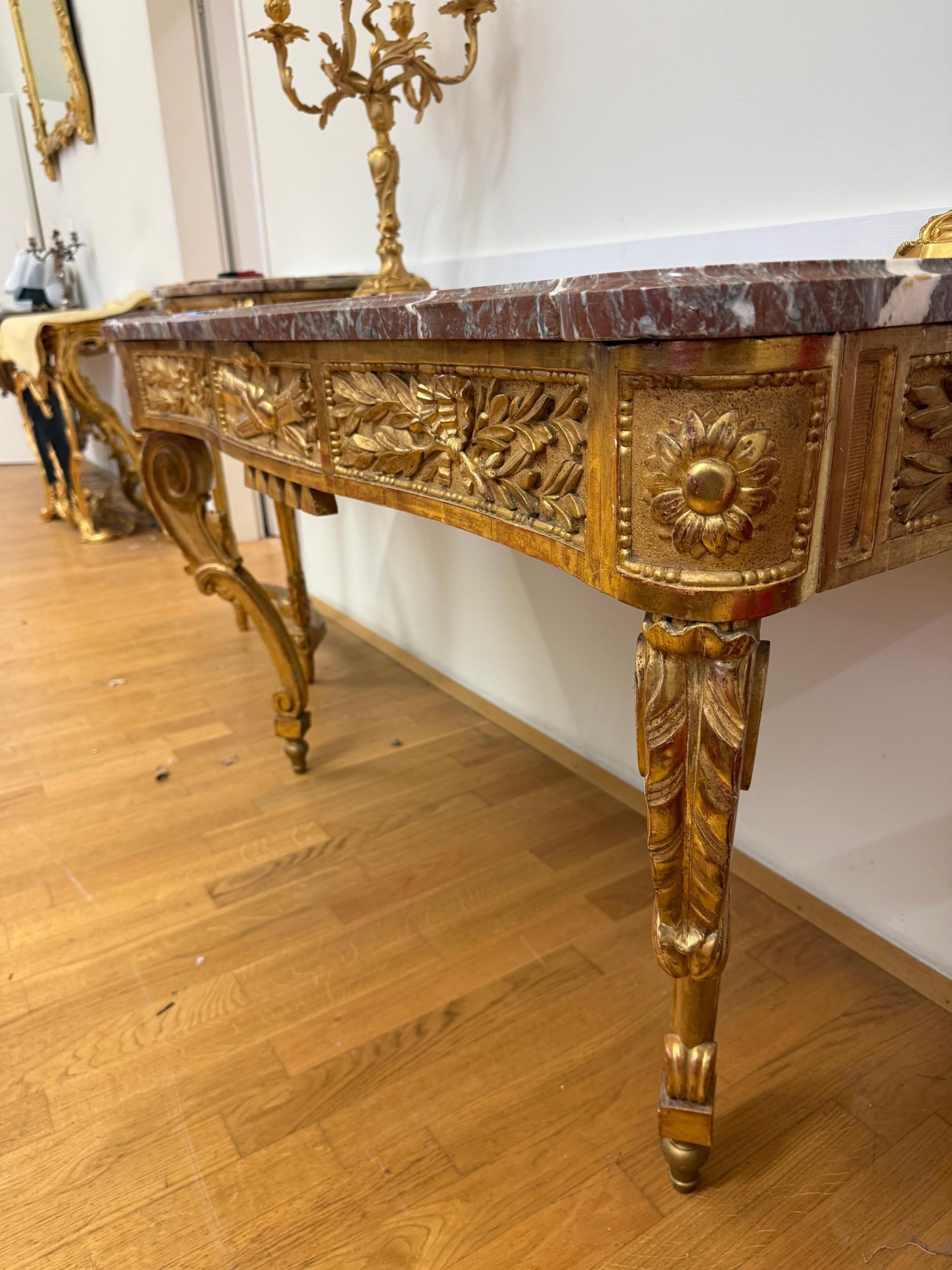 Marble Large Transitional Console Table For Sale