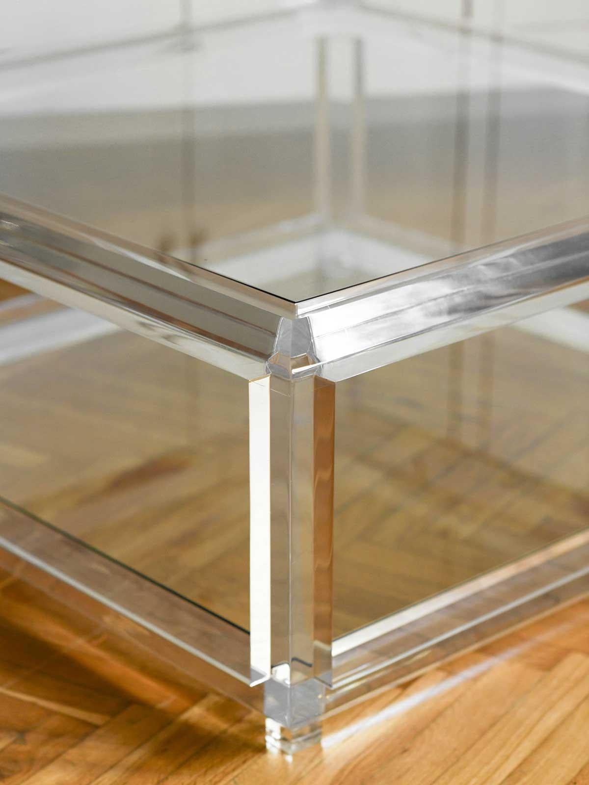 Large transparent coffee table, Italy 1970 In Good Condition For Sale In Roma, RM