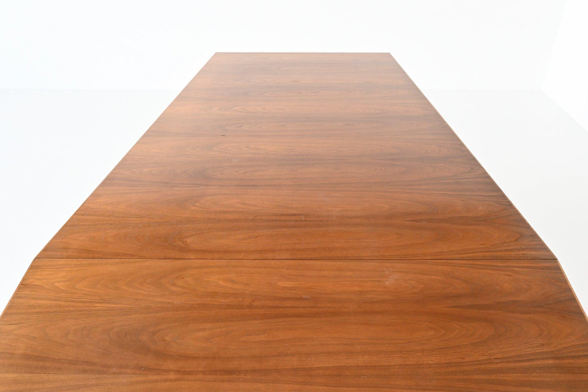 Large Trapezium Conference Table Walnut Wood The Netherlands 1970 In Good Condition In Etten-Leur, NL