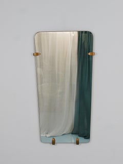 Grand miroir mural trapézoïdal de style « mid-century », en pleine hauteur, Vienne, Autriche, années 1950