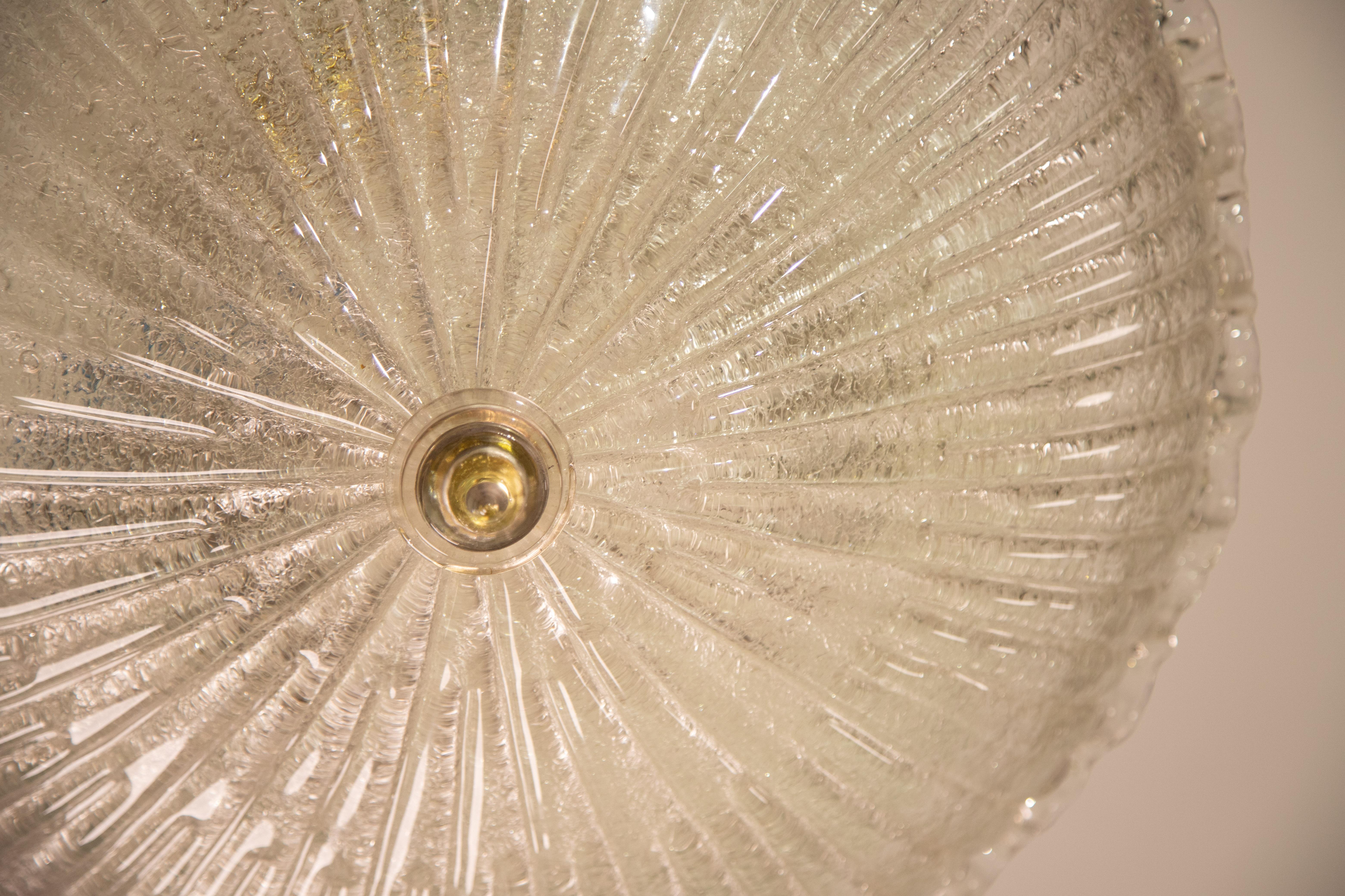 Large Trasparent Murano Glass Ceiling light , 1960 For Sale 6
