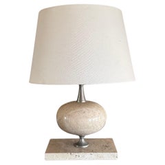 Large Travertine Barbier Table lamp. Paris c.1970’s