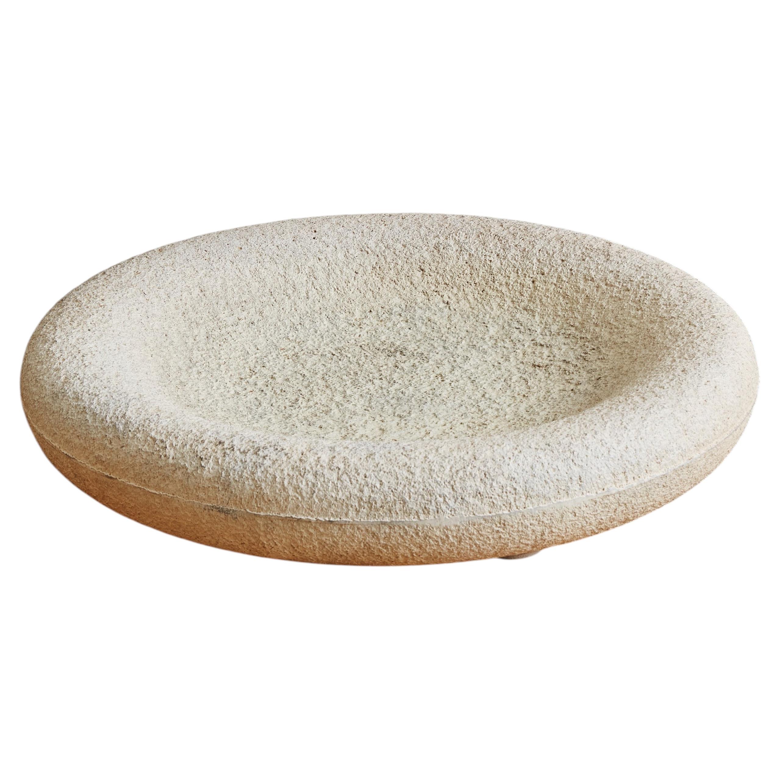 Large Travertine Bowl or Centerpiece, Italy 1970s