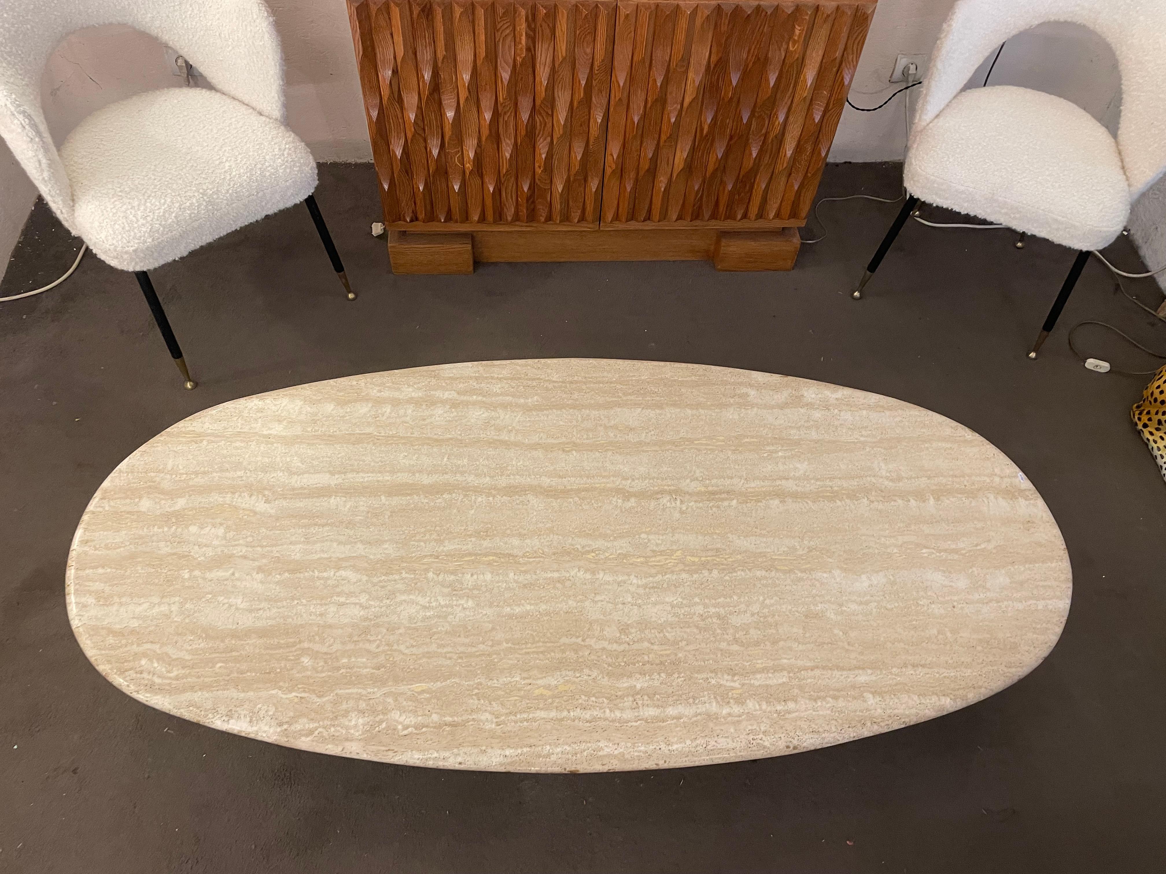 Large Travertine Coffee Table, Italy, 1970s In Good Condition In Brussels, BE