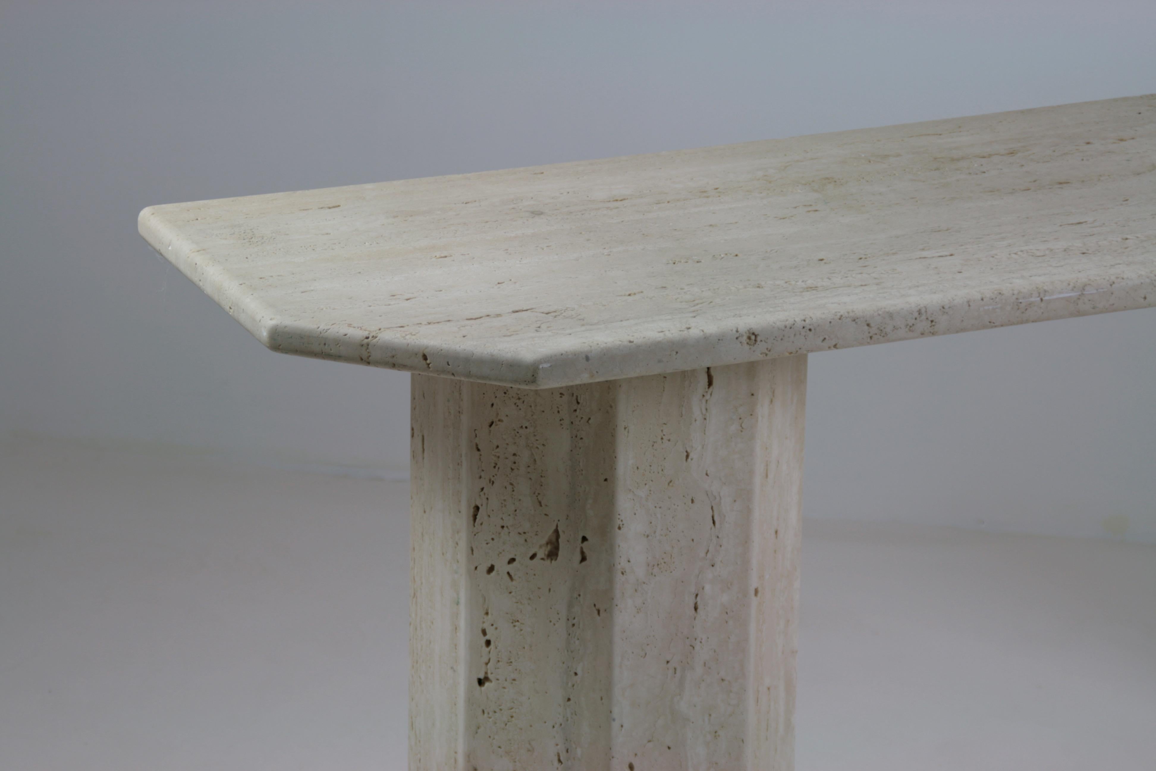 Large travertine console, Italy 1