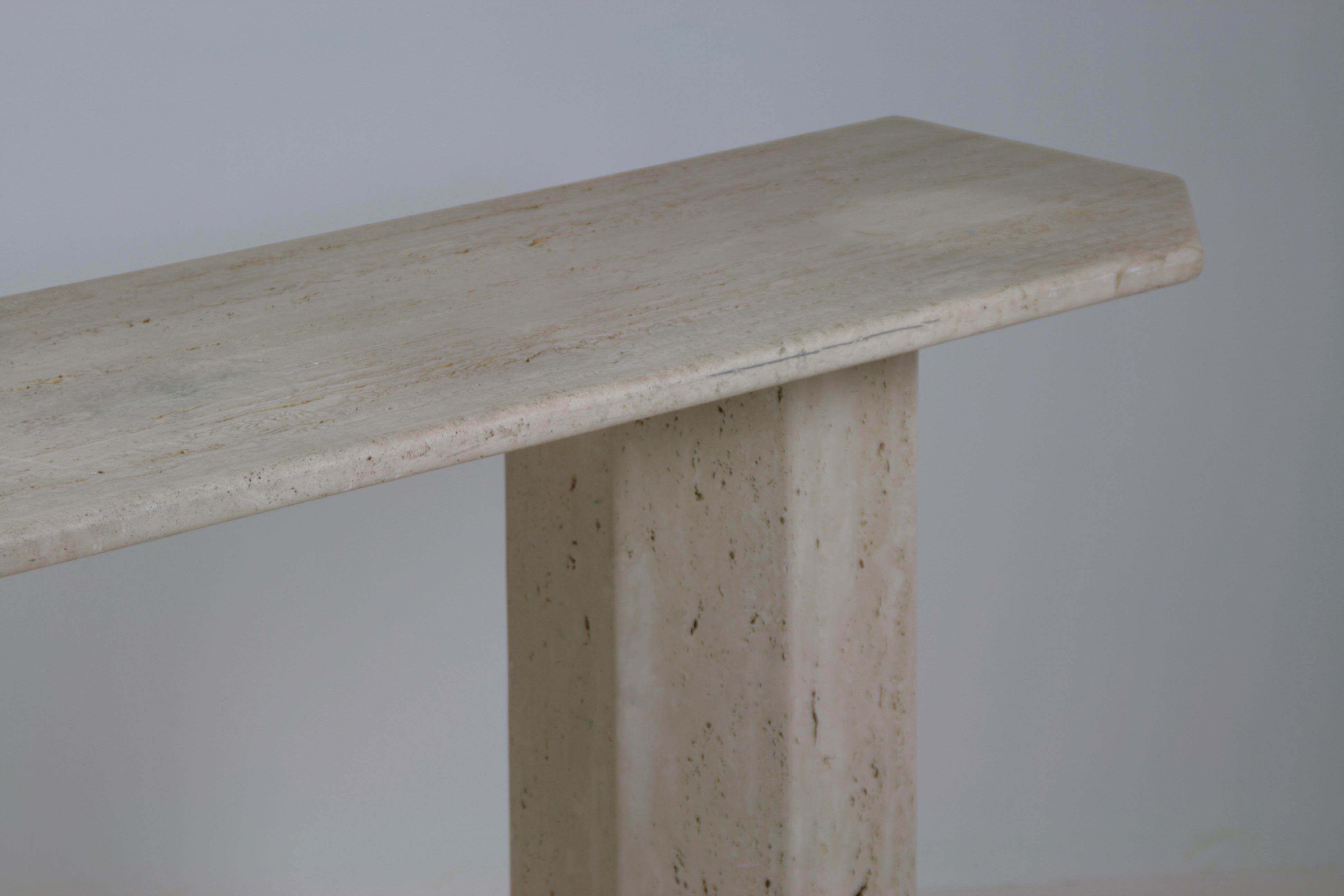Large travertine console, Italy 2
