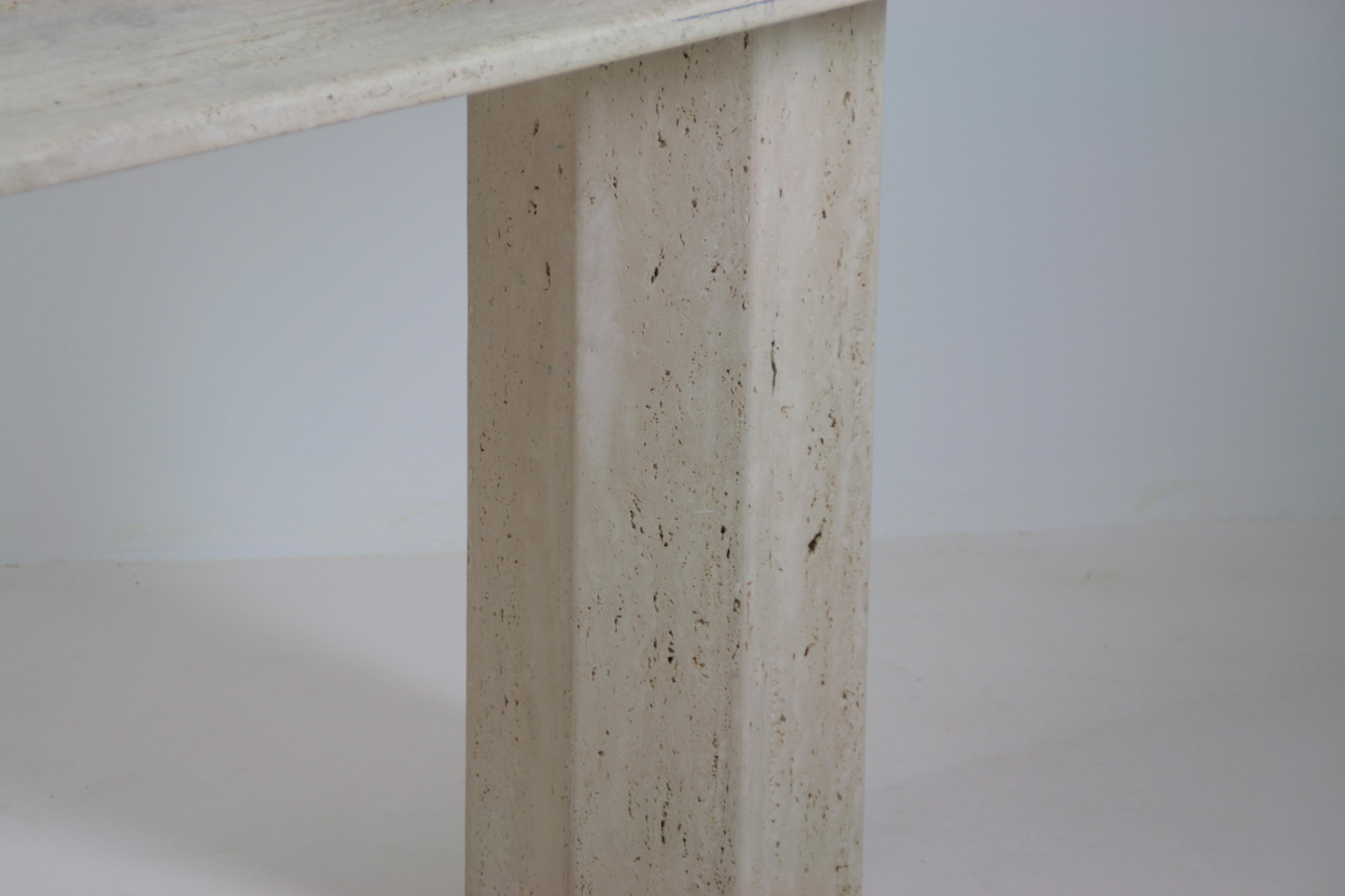 Large travertine console, Italy 3