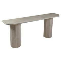 Large travertine console, Italy