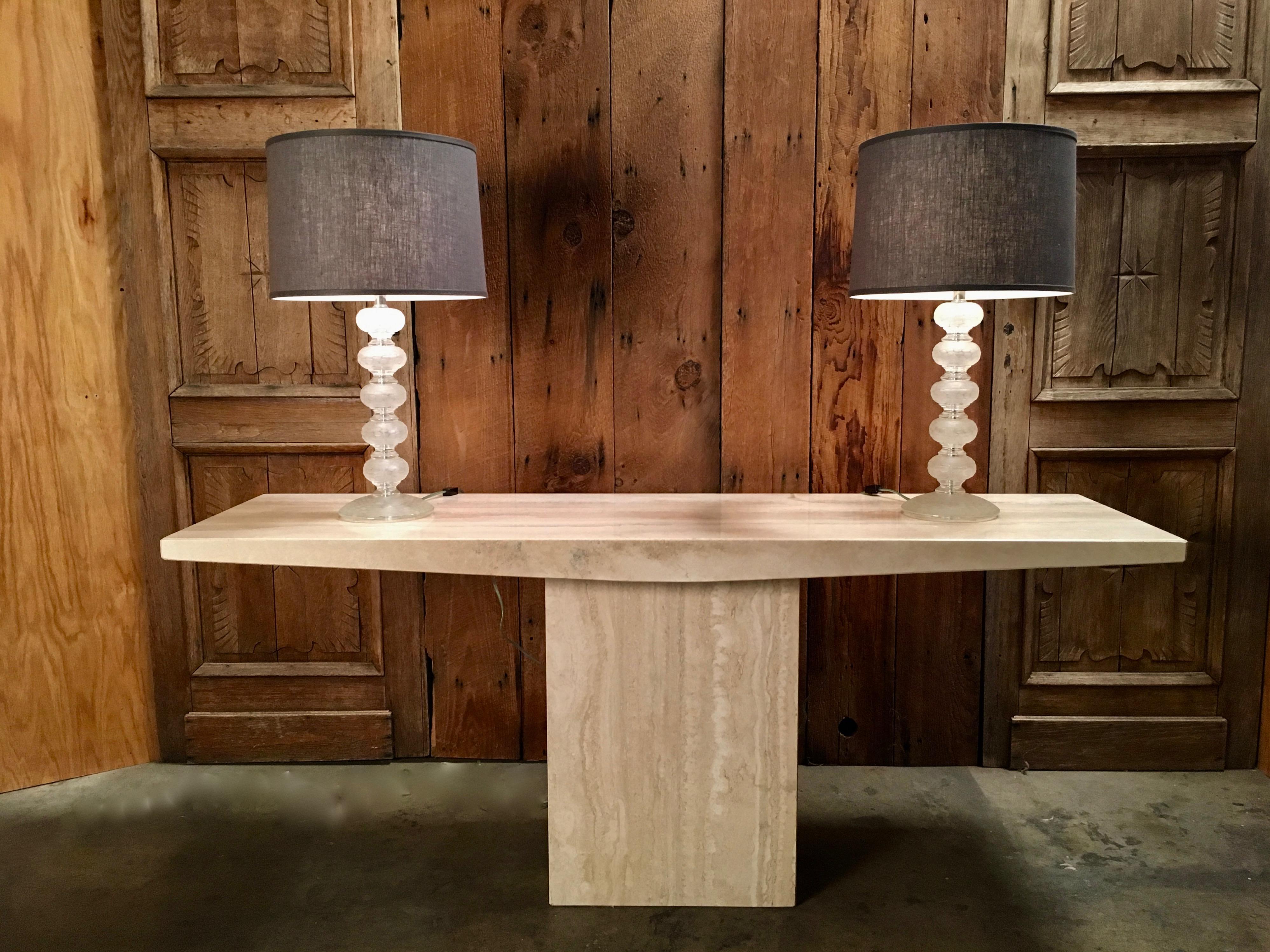Large Travertine Console Table 5
