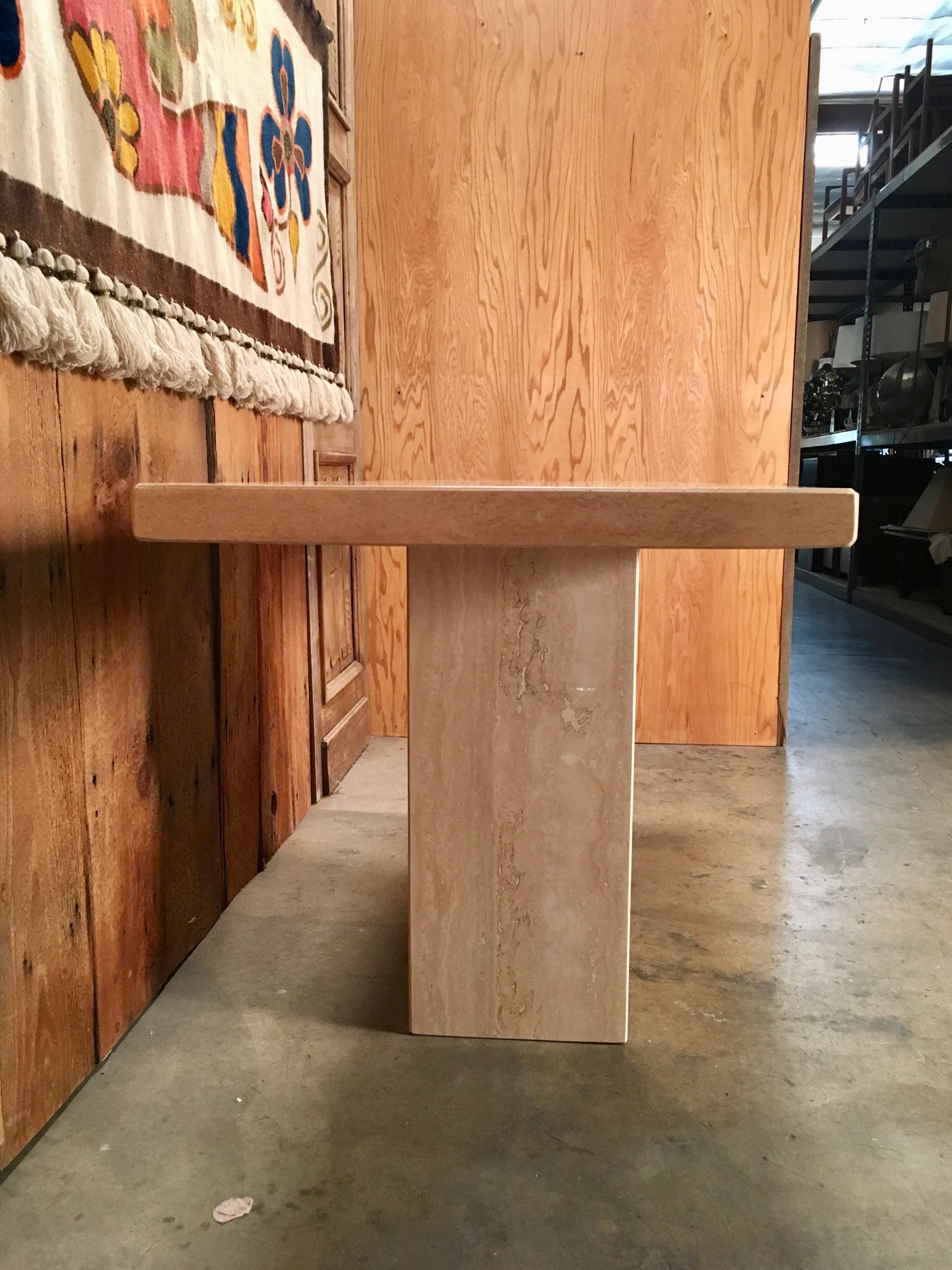 Large Travertine Console Table 1
