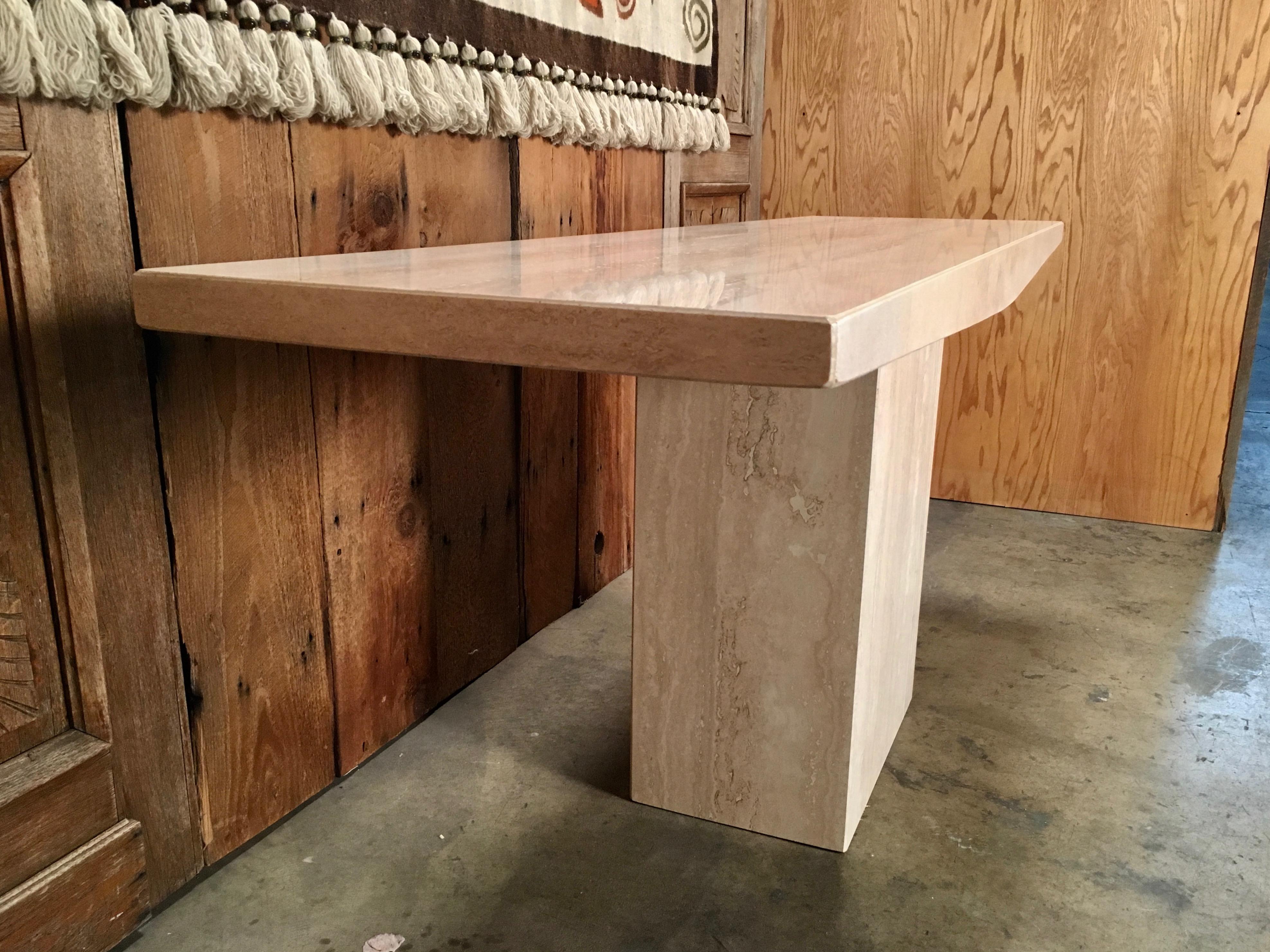 Large Travertine Console Table 2