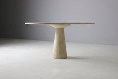 Large Travertine Dining Table, Italy, 1970s
