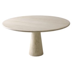 Large Travertine Dining Table, Italy, 1970s