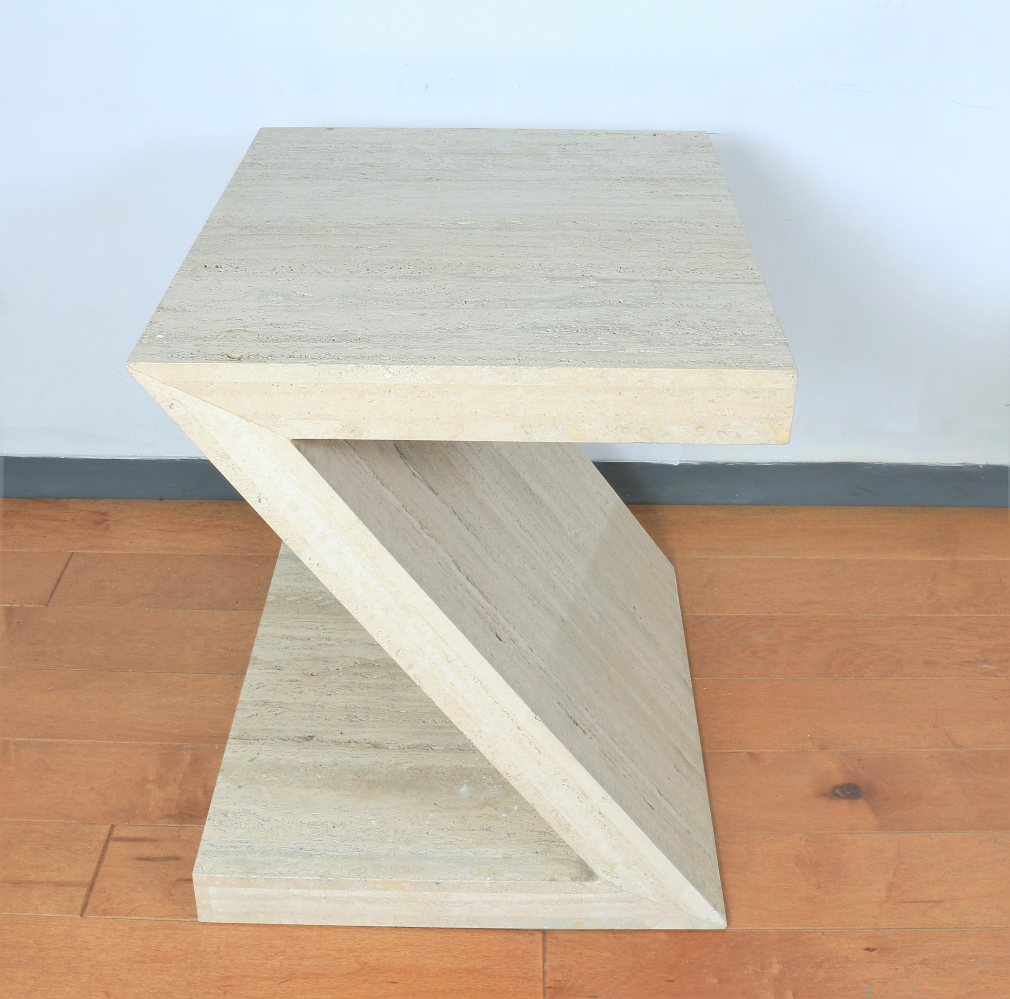 Large Travertine Dining Table with Glass Top For Sale 3