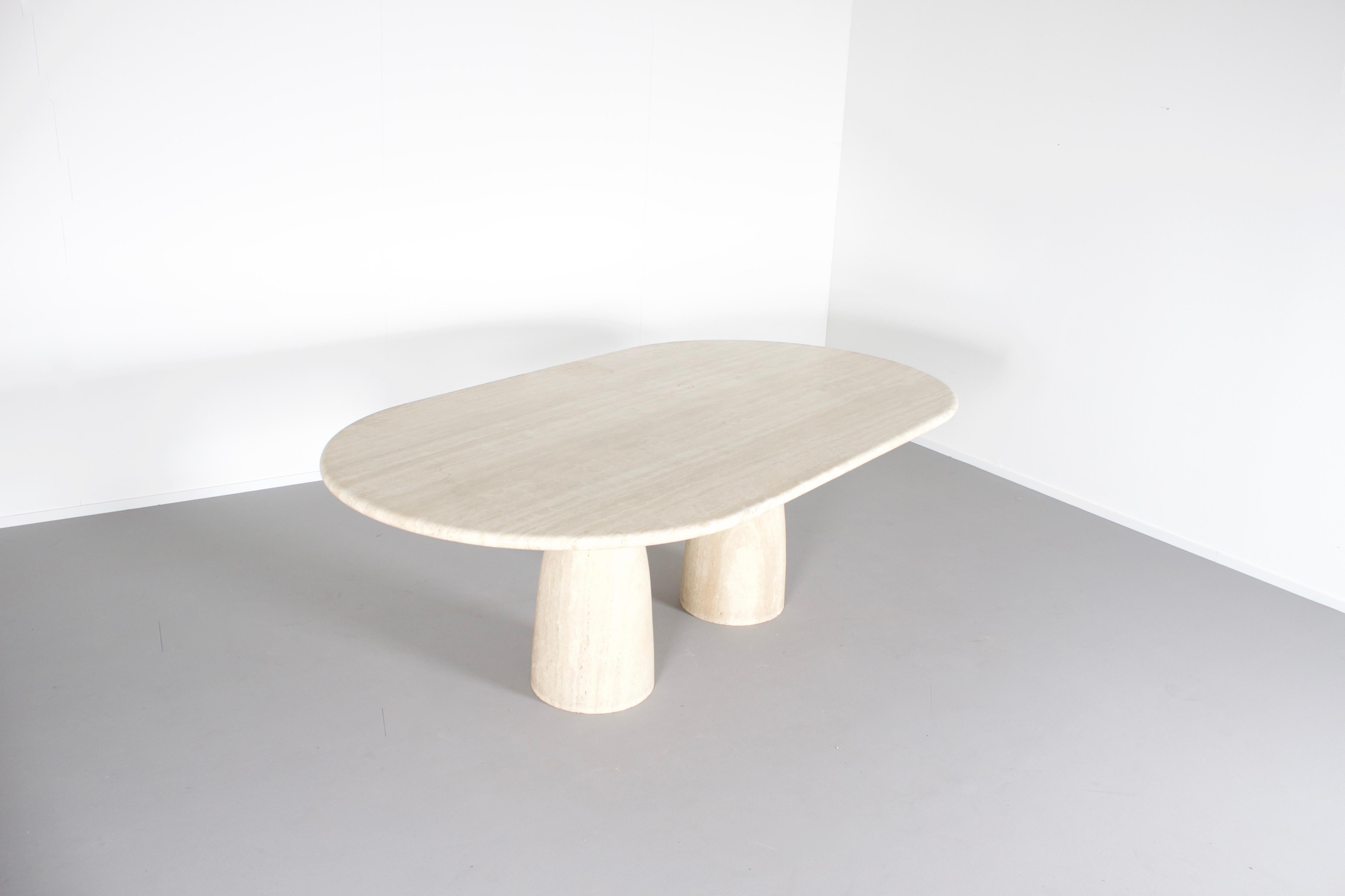 German Large Travertine ‘Finale’ Dining Table by Peter Draenert, 1970s