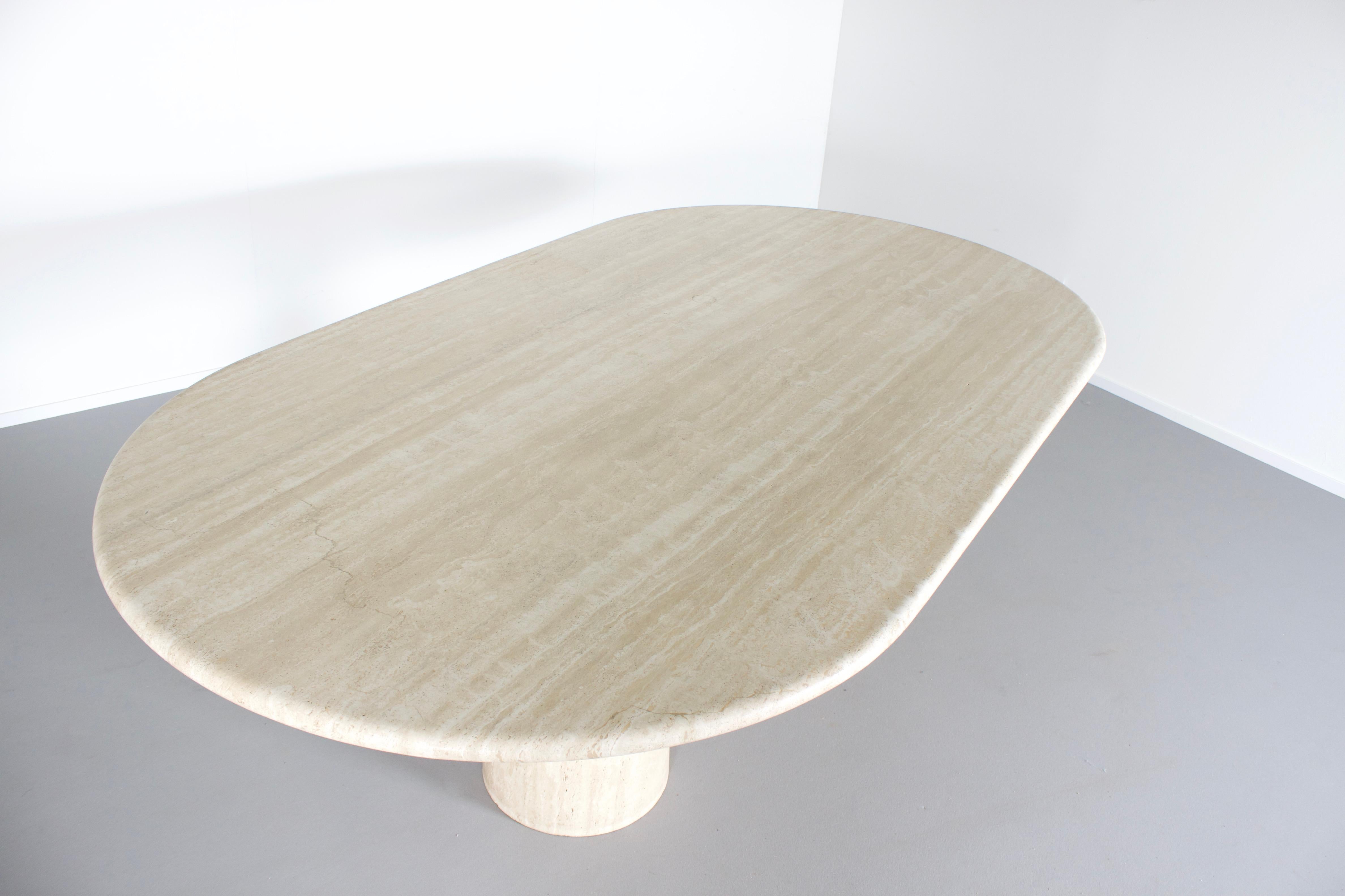 20th Century Large Travertine ‘Finale’ Dining Table by Peter Draenert, 1970s