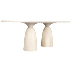 Large Travertine ‘Finale’ Dining Table by Peter Draenert, 1970s