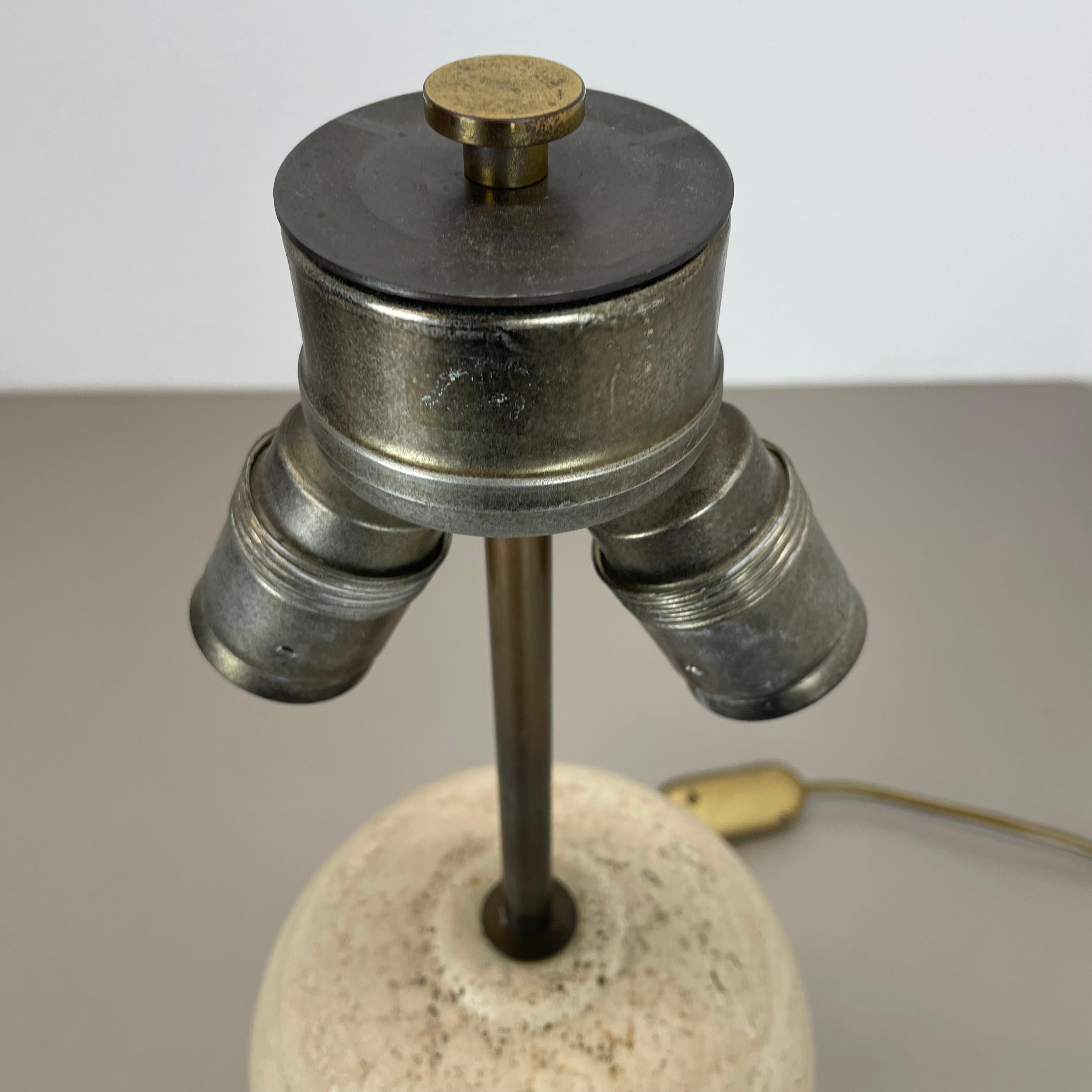 Grande base per lampada da tavolo in marmo di travertino Fratelli Mannelli, Italia, anni '70 in vendita 5
