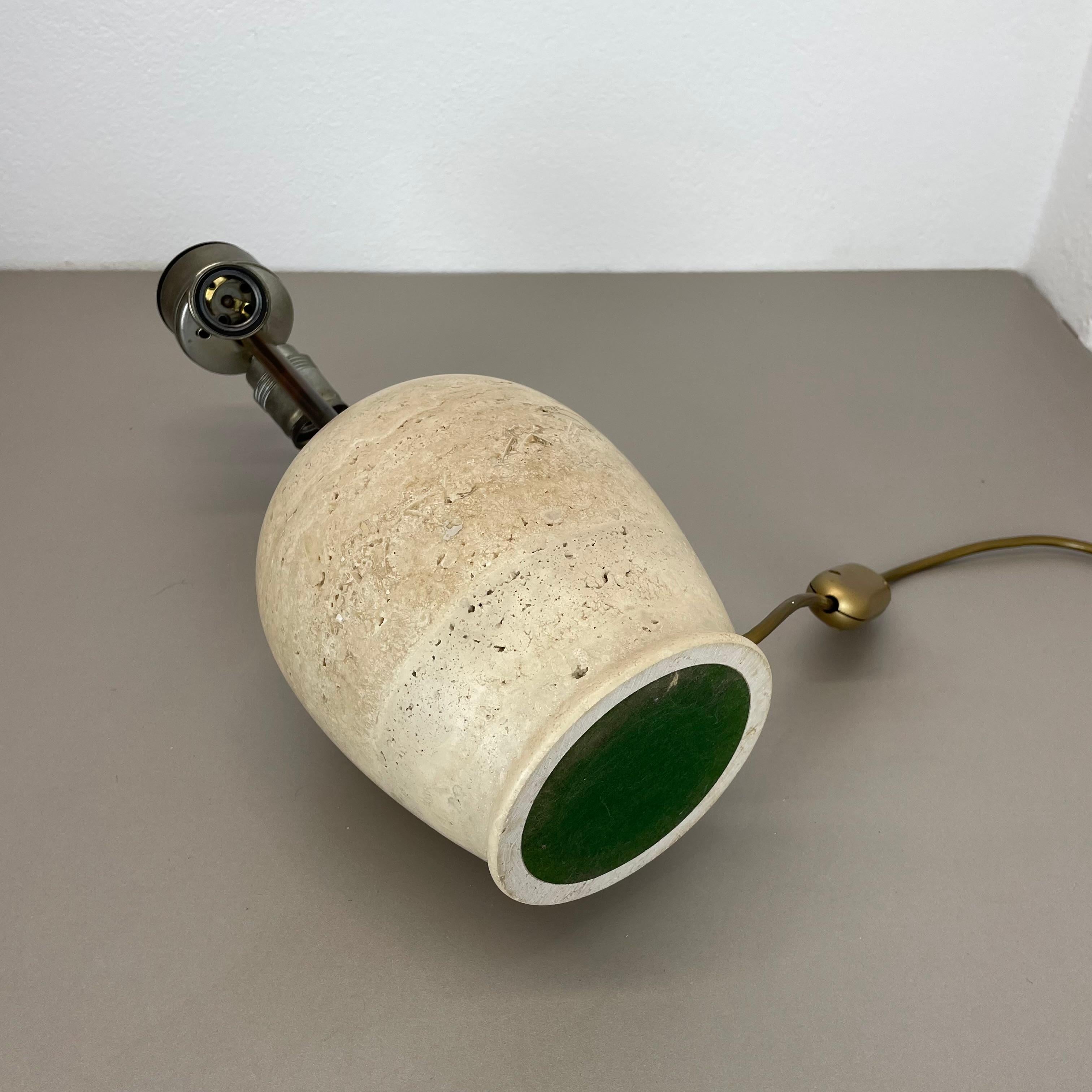Grande base per lampada da tavolo in marmo di travertino Fratelli Mannelli, Italia, anni '70 in vendita 11