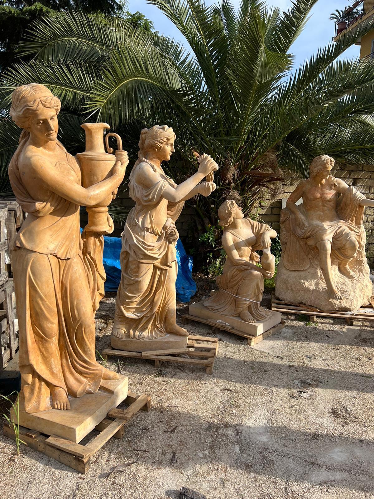 Large Travertine Marble Sculptural Group Italian, 20 th In Good Condition For Sale In Madrid, ES