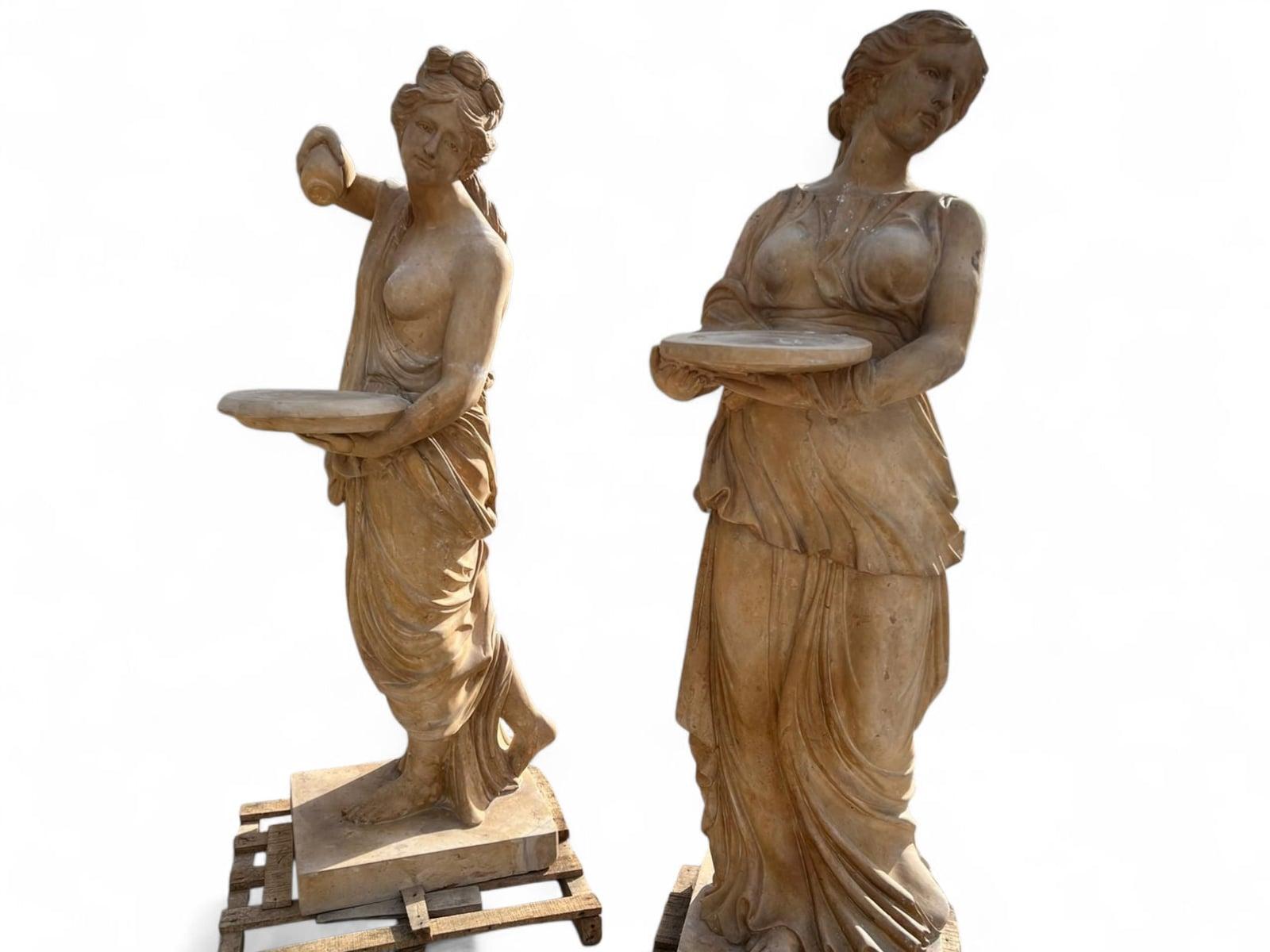 Large Travertine Marble Sculptural Group Italian, 20 th For Sale 1