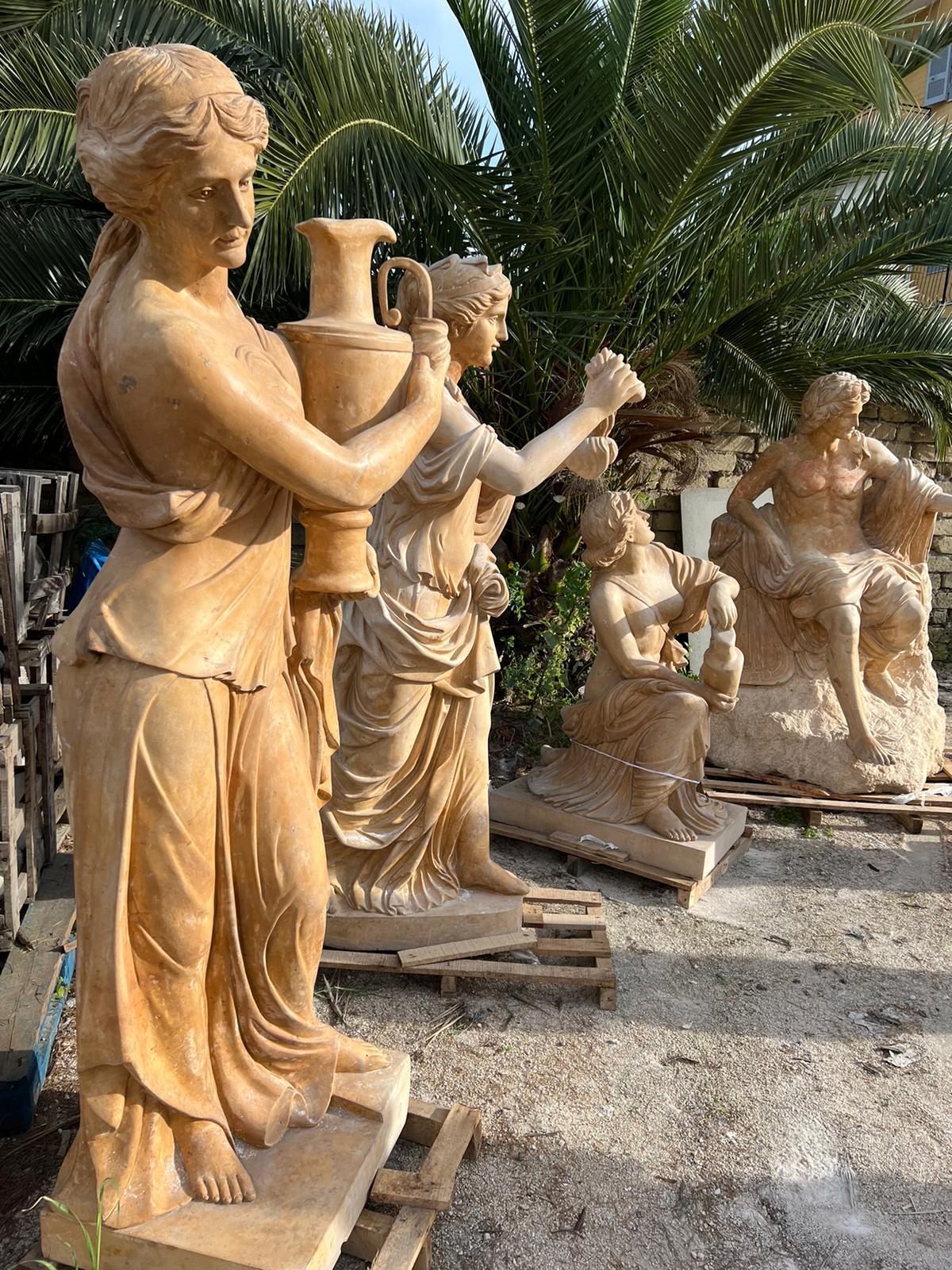 Large Travertine Marble Sculptural Group Italian, 20 th For Sale 5