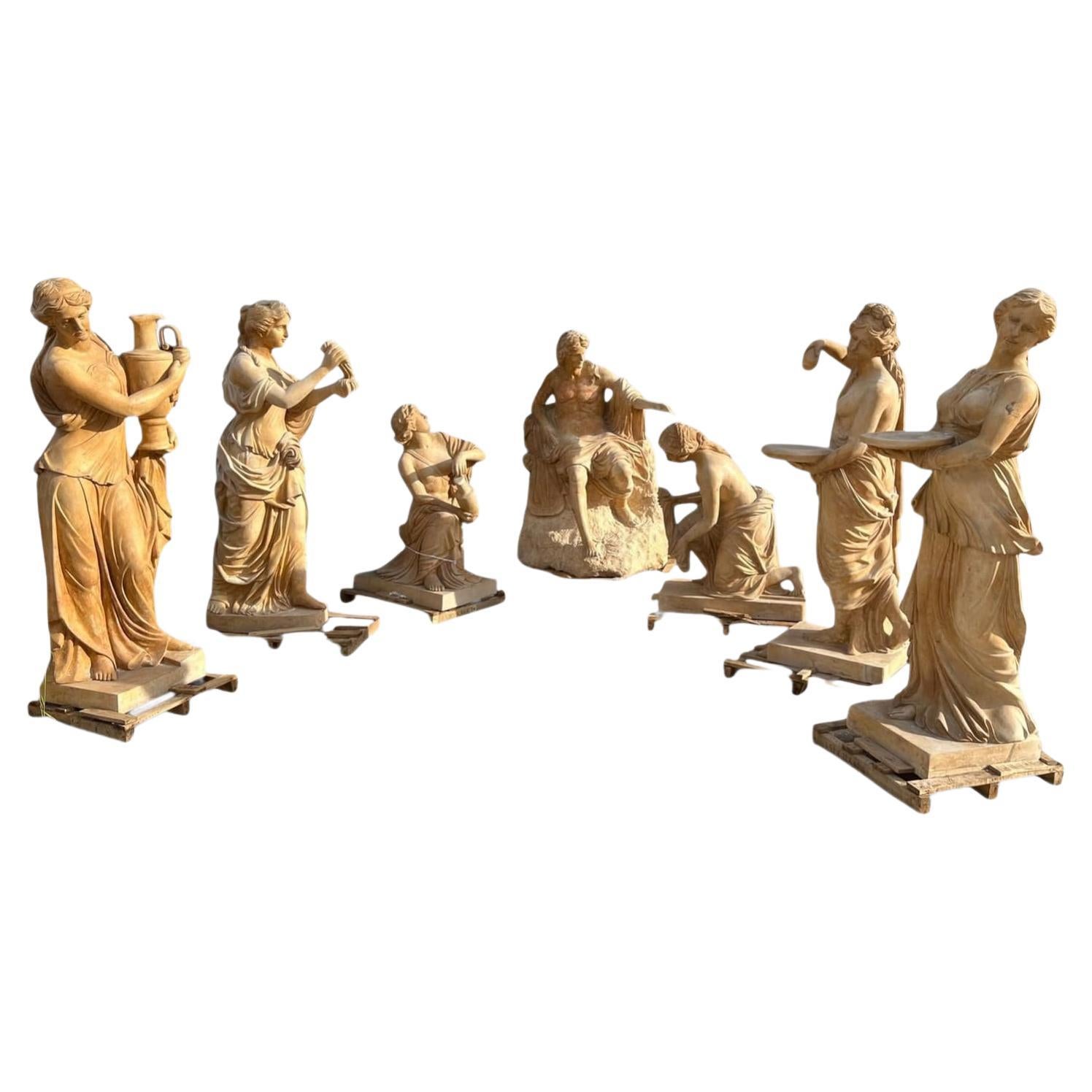 Large Travertine Marble Sculptural Group Italian, 20 th For Sale
