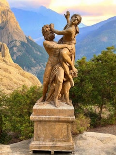 Large Travertine Marble Sculpture of The Rape of Proserpina 220 cm
