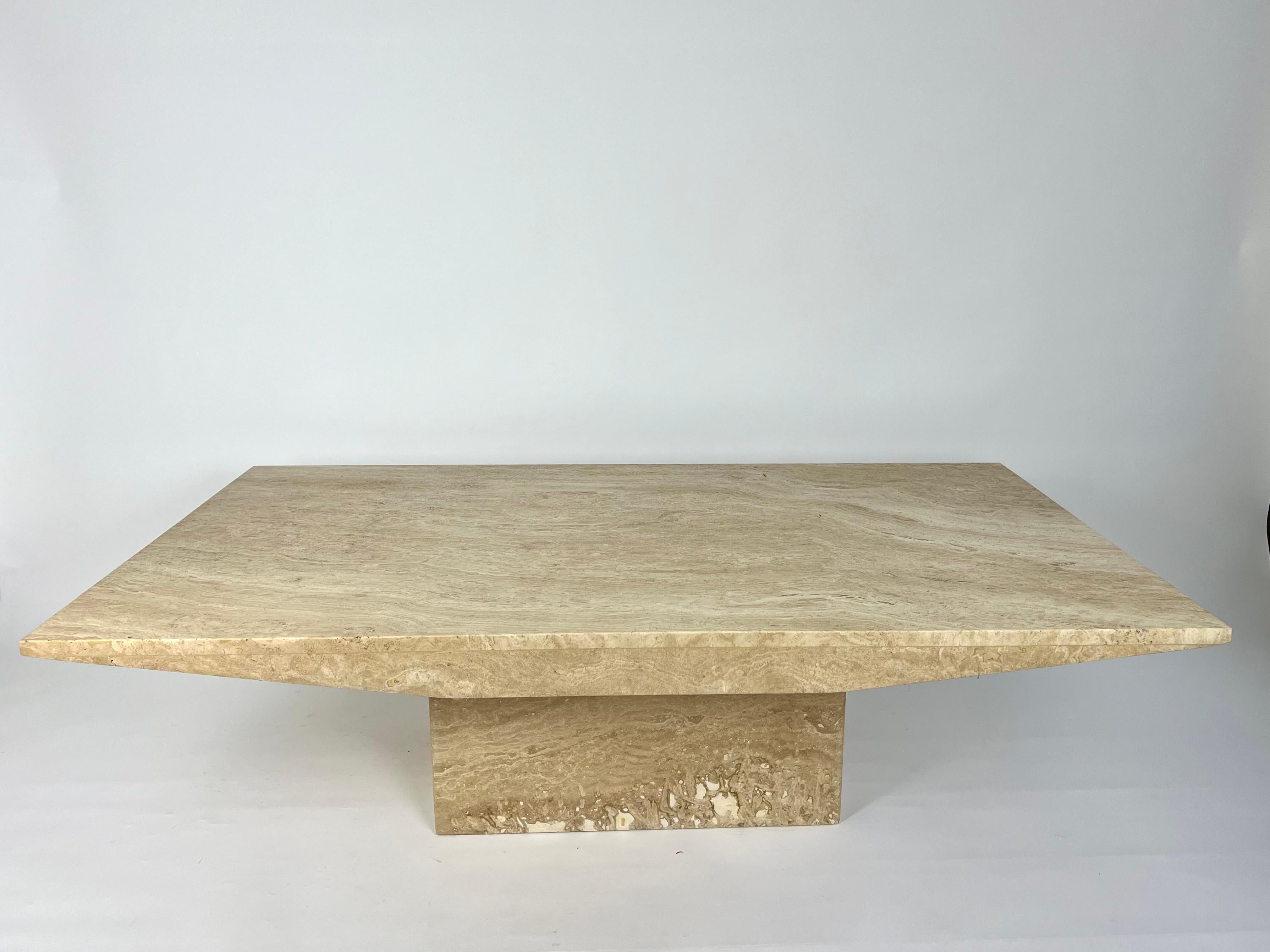 20th Century Large Travertine Natural Stone Coffee Lounge table