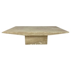 Used Large Travertine Natural Stone Coffee Lounge table