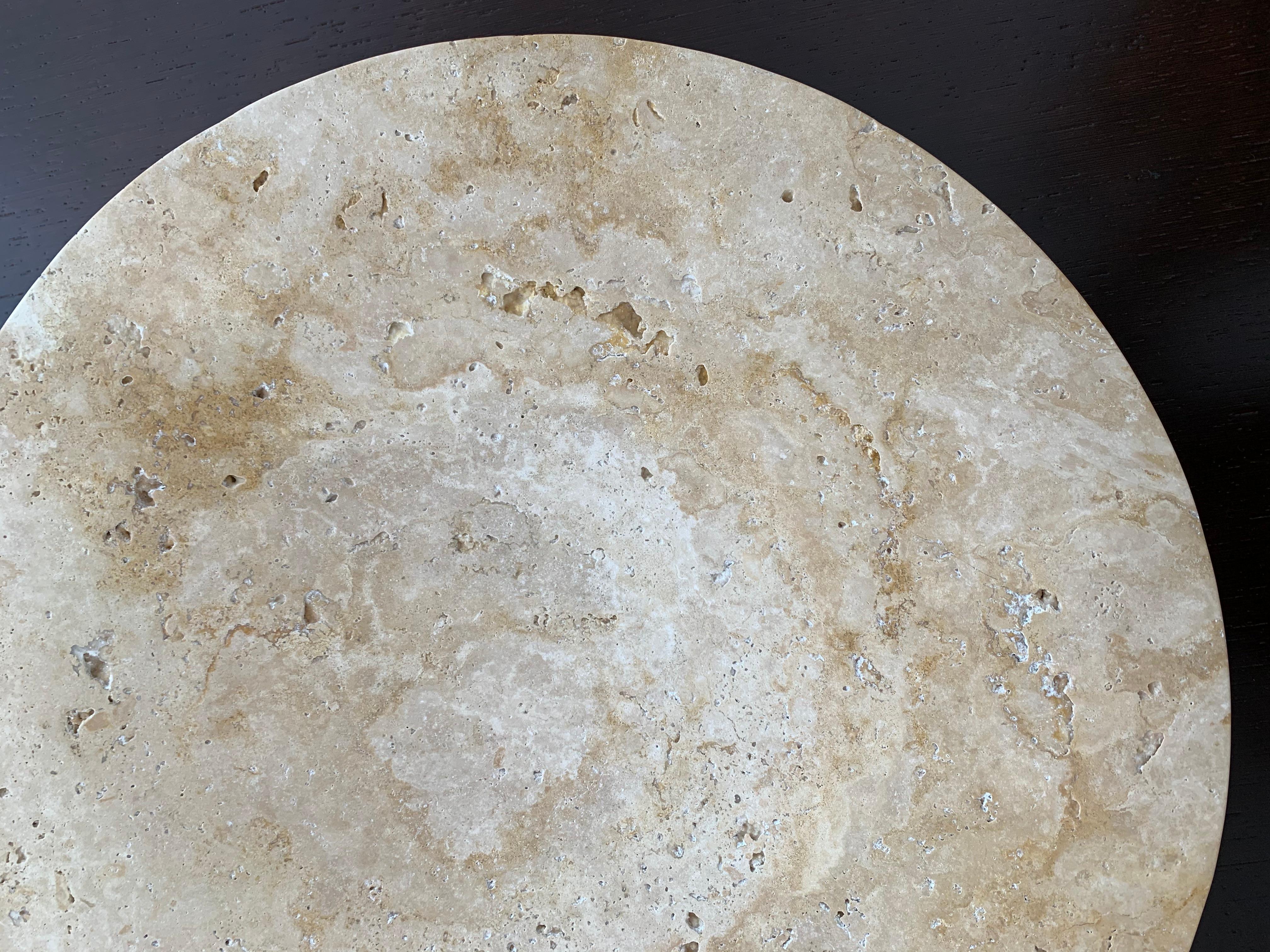 Large Travertine 'Ray' Bowl By Collection Particulière 1