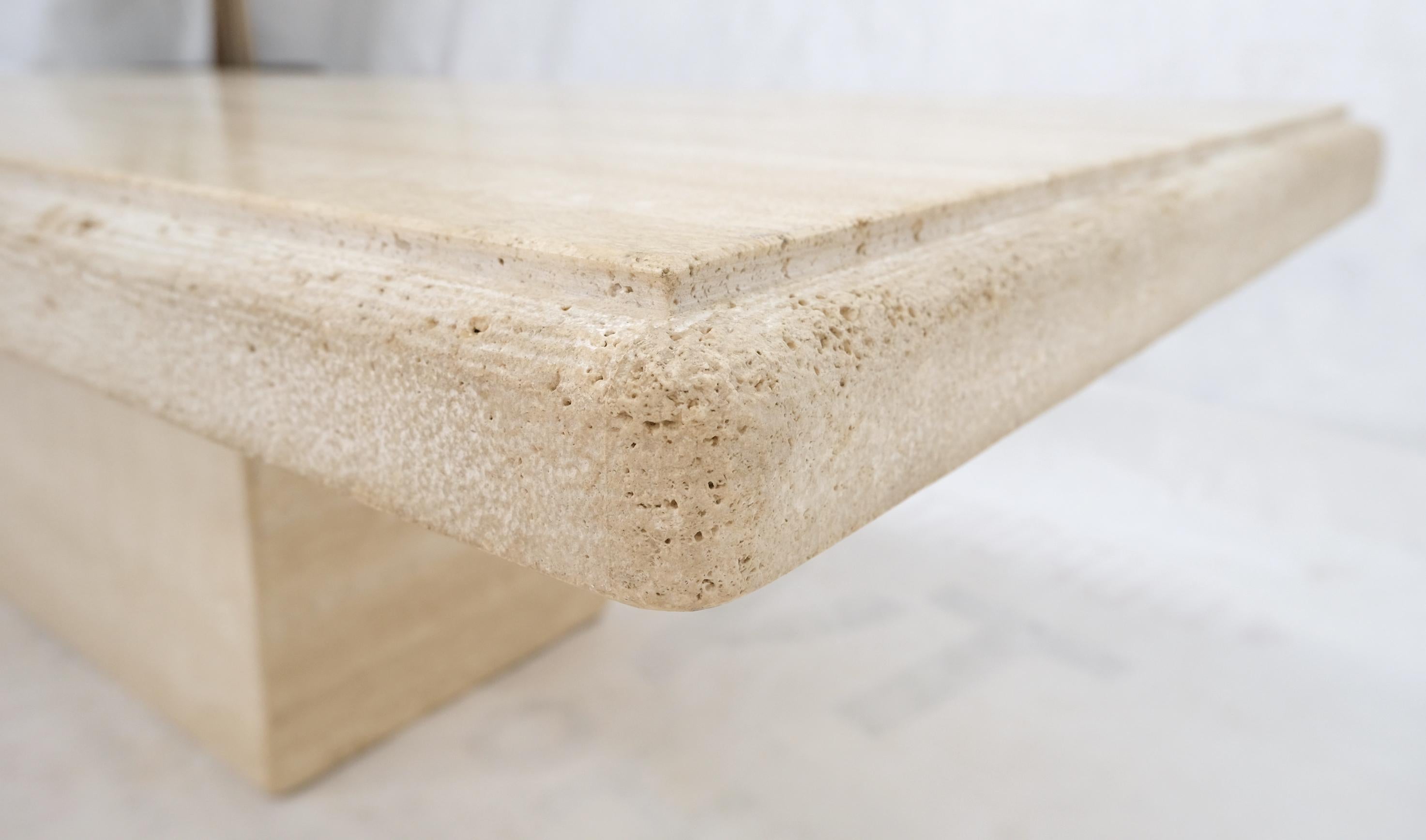 Large Travertine Rectangle Coffee Table In Good Condition In Rockaway, NJ