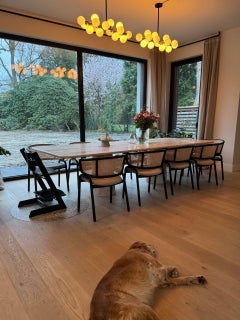 Grande tavolo da pranzo rettangolare in travertino, nello stile di Angelo Mangiarotti del 1970